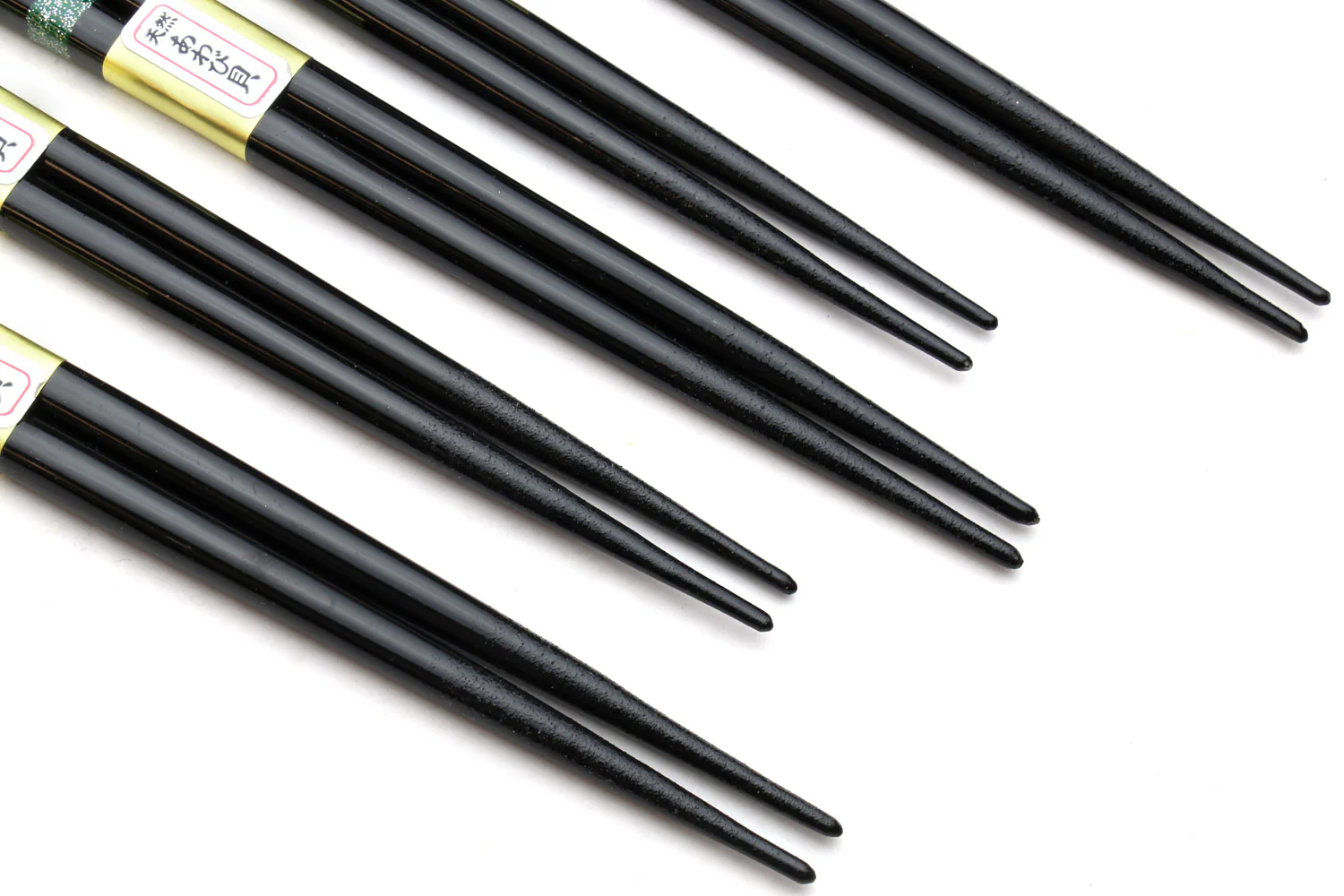 Japanese Premium Chopsticks Black 5pc Set With Traditonal Abalone Shell Pattern VER.1 - Image 4