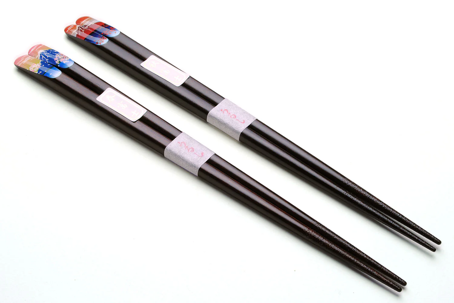 Japanese Premium Chopsticks Fukiurushi lacquered Mt. Fuji Four Seasons with Paulownia wooden box - Image 2