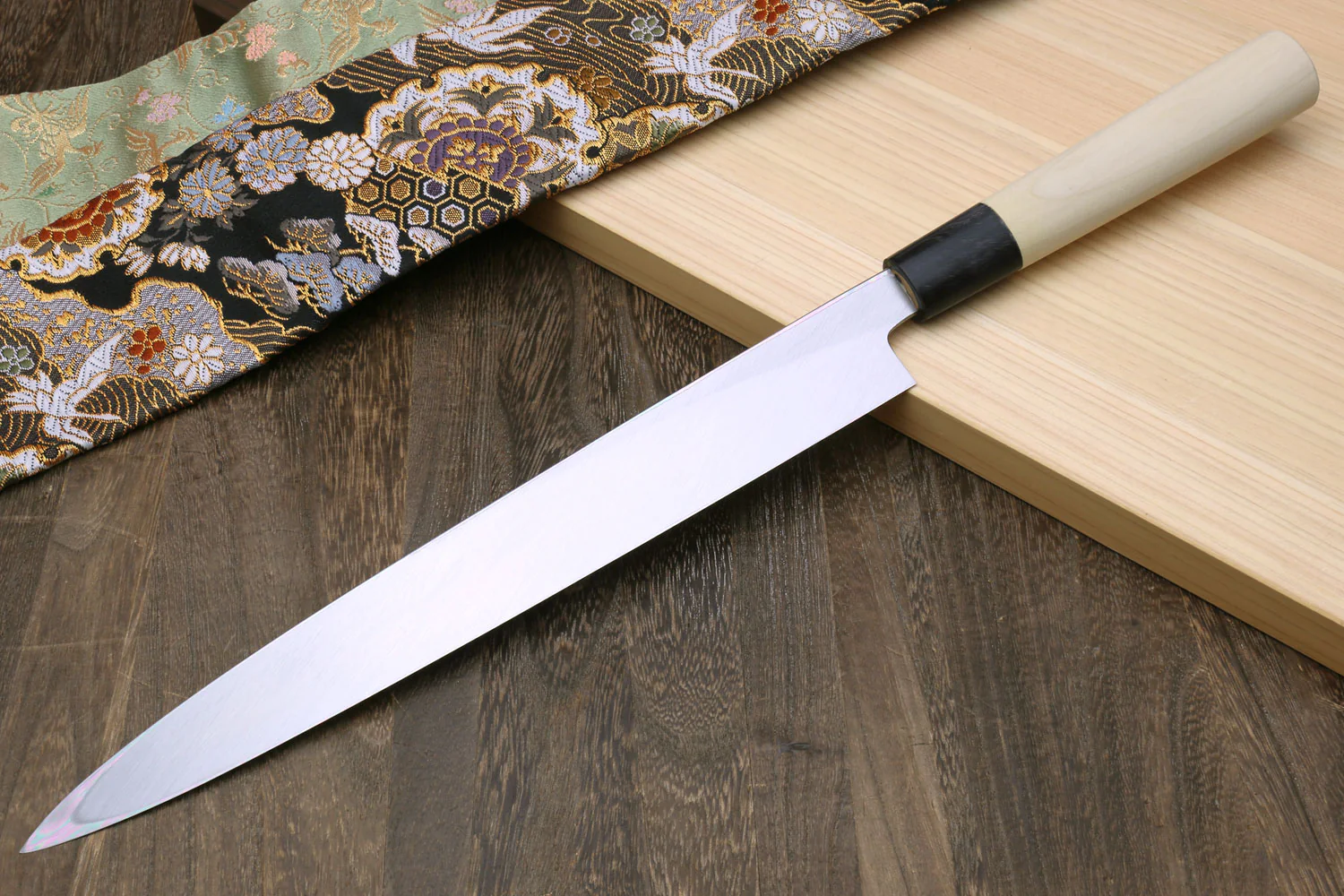 Yoshihiro Kasumi White Steel Yanagi Sushi Sashimi Japanese Knife Magnolia Handle - Image 3