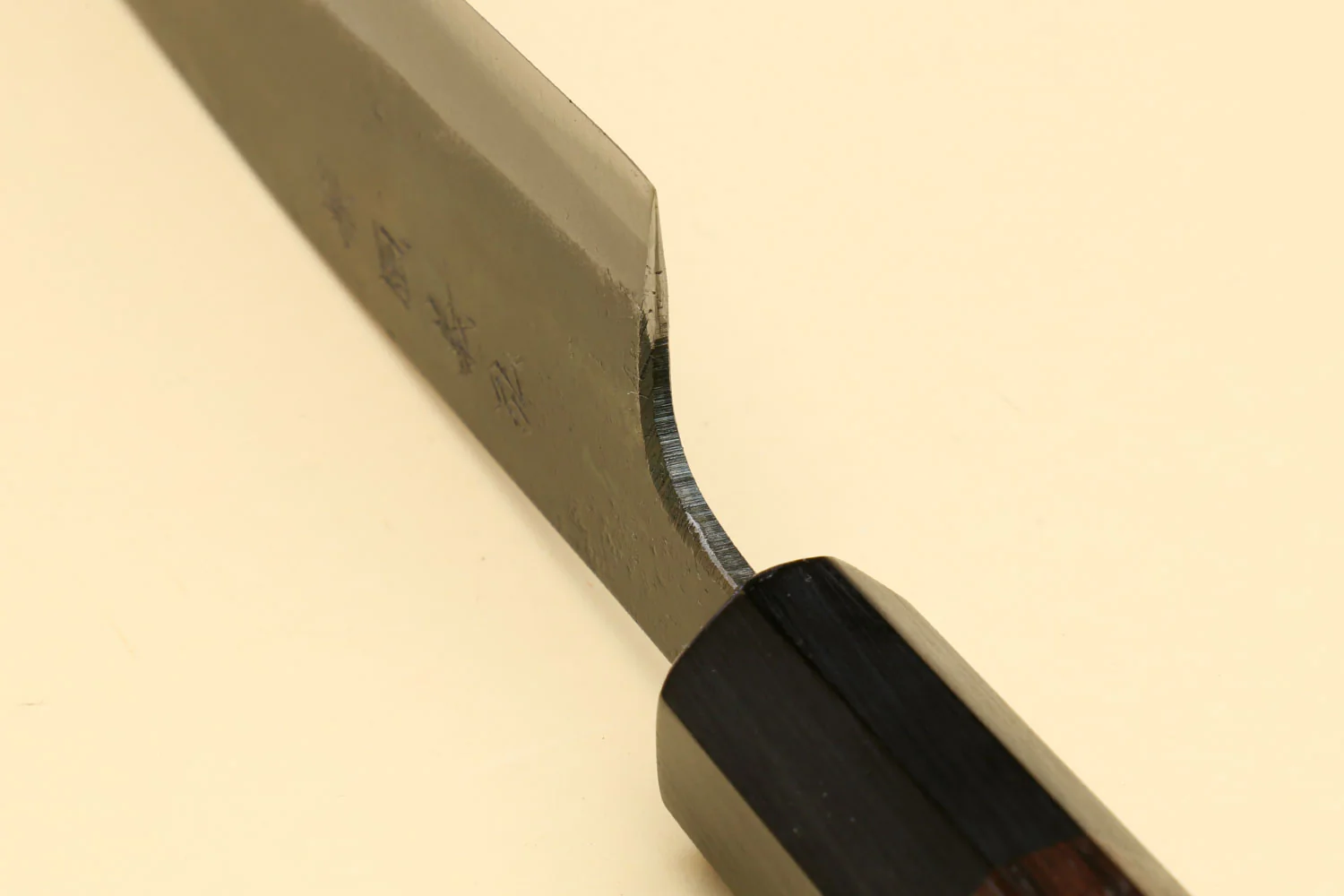 Yoshihiro Aogami Super Blue High Carbon Steel Kurouchi Petty Utility Knife with Shitan Wood Handle - Image 6