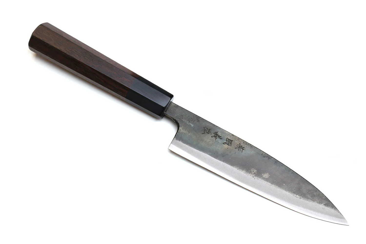 Yoshihiro Aogami Super Blue High Carbon Steel Kurouchi Petty Utility Knife with Shitan Wood Handle - Image 8