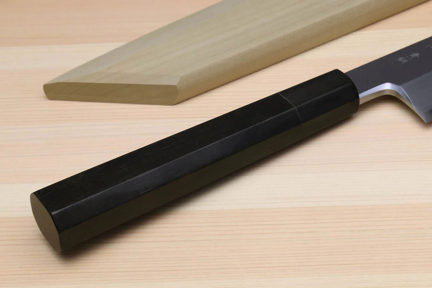 Yoshihiro Aonamiuchi Blue Steel #1 Kiritsuke Multipurpose Chef Knife with Ebony Handle - Image 7