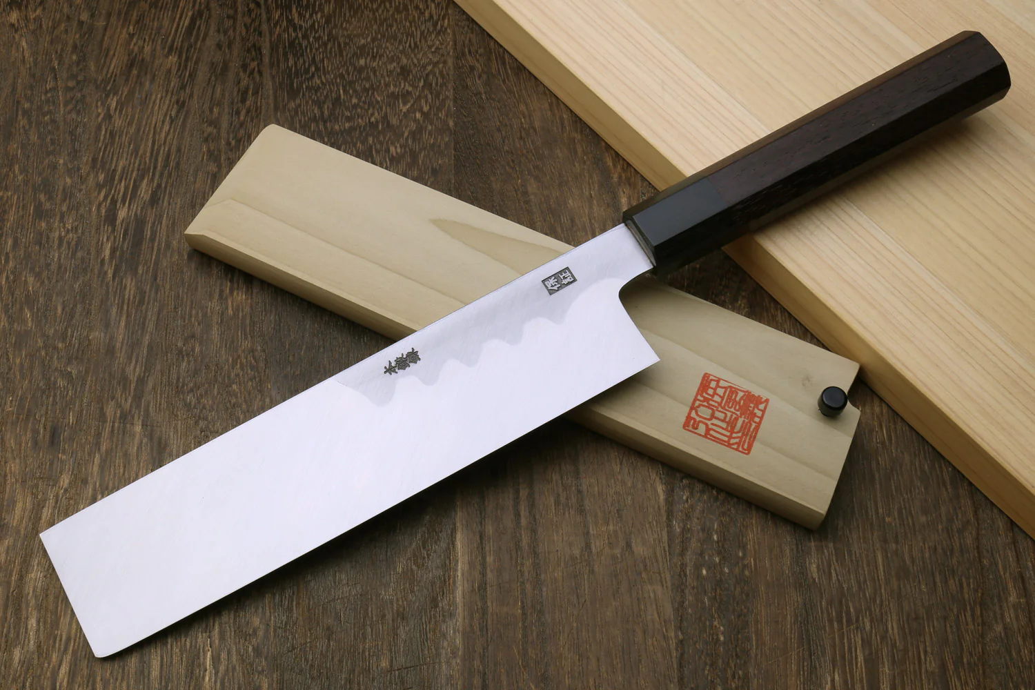 Yoshihiro Aonamiuchi Blue Steel Edo Usuba Japanese Vegetable Knife Shitan Rosewood - Image 2