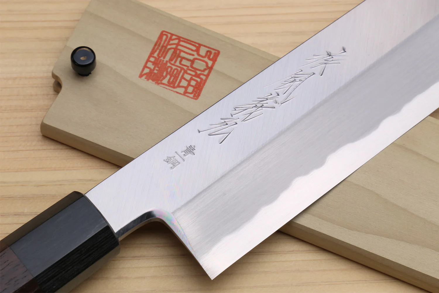 Yoshihiro Aonamiuchi Blue Steel Edo Usuba Japanese Vegetable Knife Shitan Rosewood - Image 3