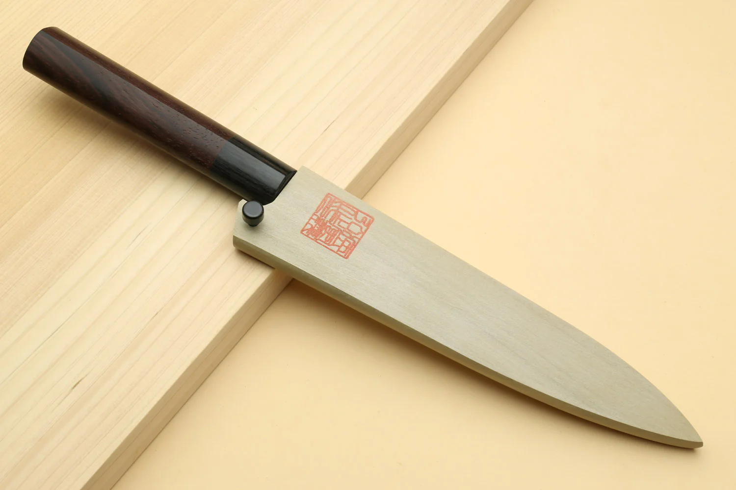 Yoshihiro Black Finish Blue Steel #2 Kurouchi Petty Shitan Handle with Magnolia Saya Cover - Image 9