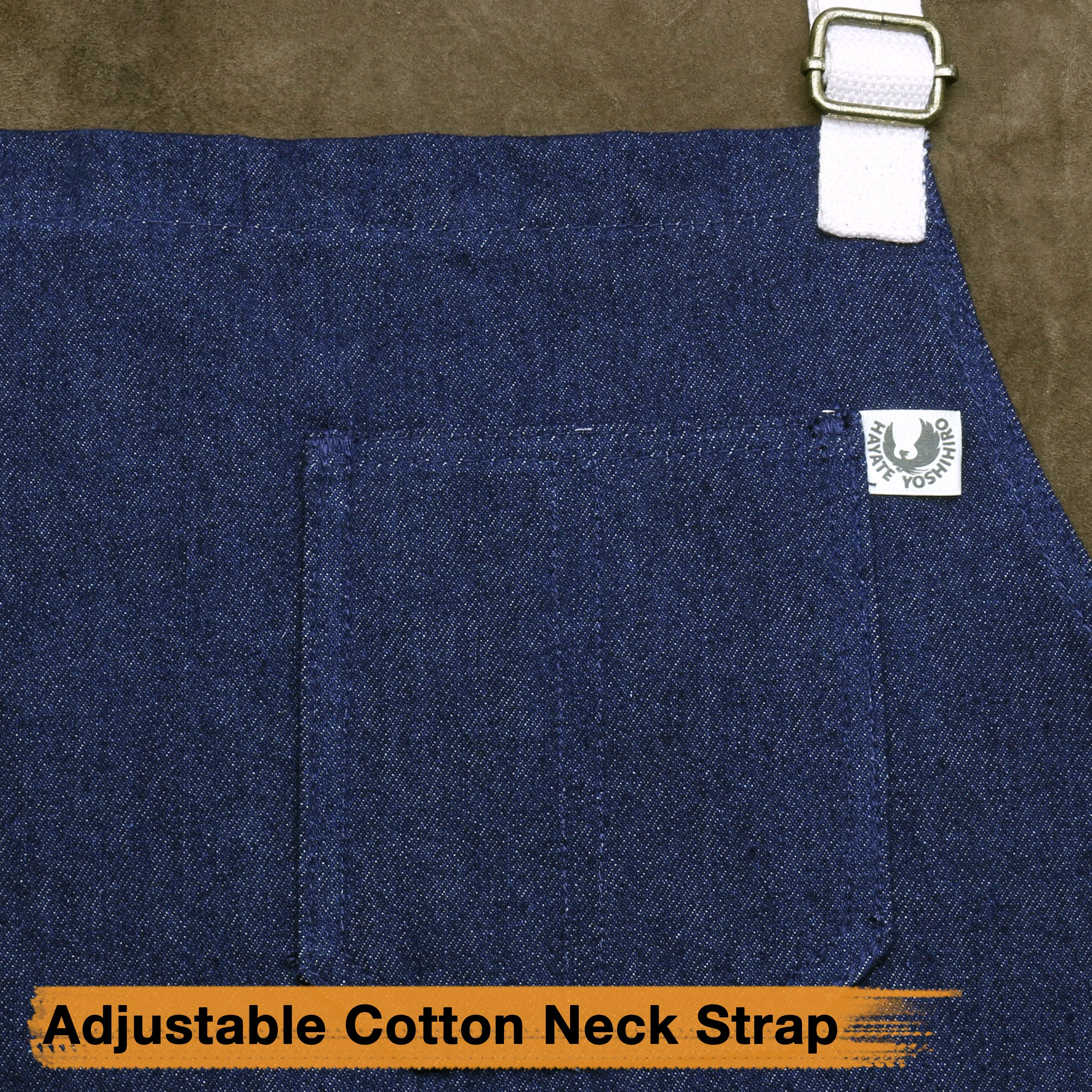 Yoshihiro Dark Navy Denim Professional Kitchen Apron - Image 3