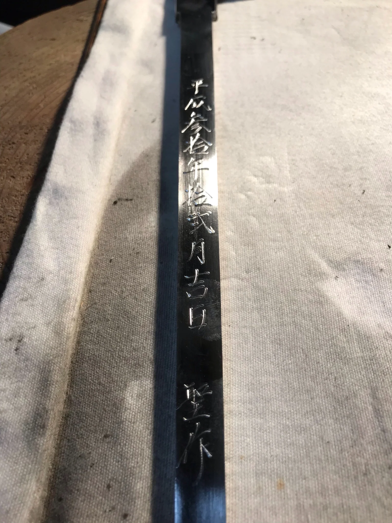 Yoshihiro Heisei Hongasumi Aoko Blue Steel #1 Single Edged Maguro Bocho Tuna Knife 29.5" (750mm) - Image 13