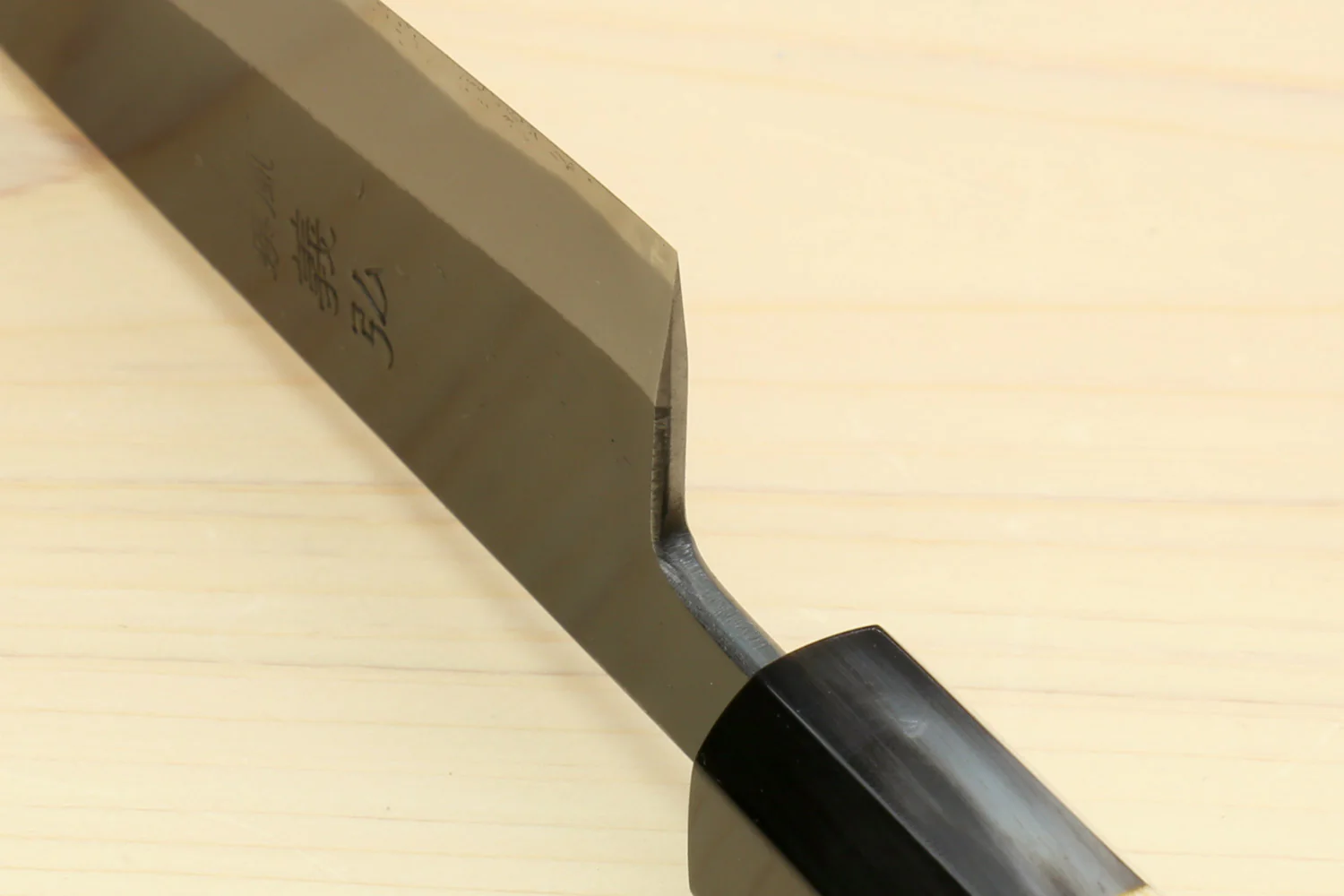 Yoshihiro High Carbon Blue Steel #2 Kurouchi Petty-Kiritsuke Utility Knife with Kaede Handle - Image 5