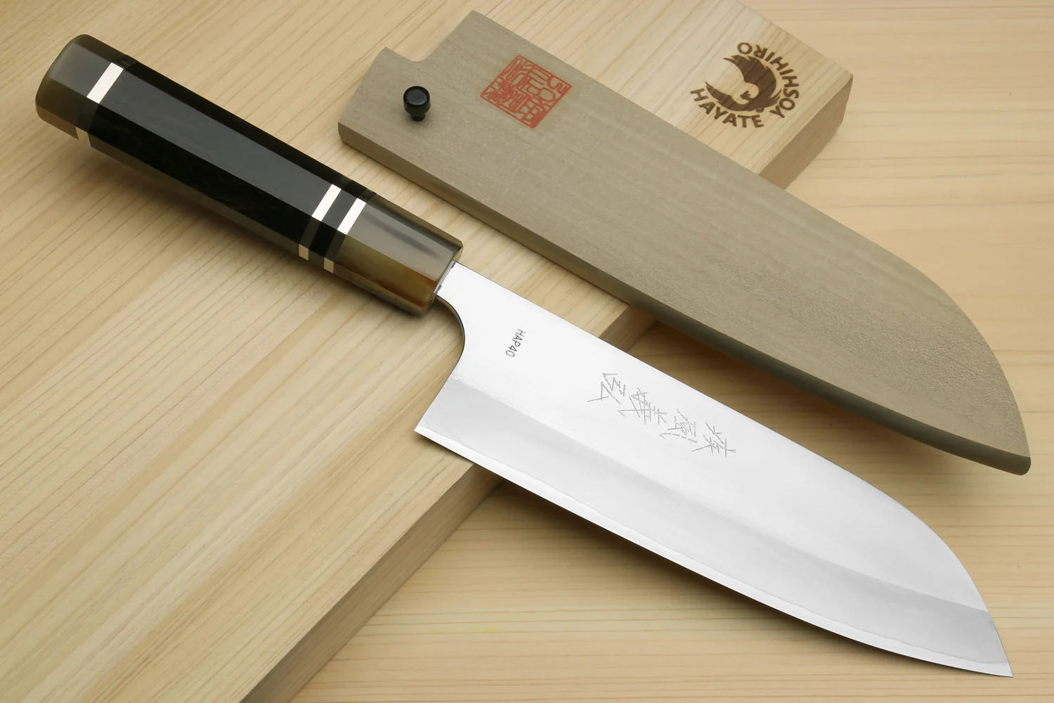 Yoshihiro High Speed Steel HAP40 3-Set with Octagonal Ebony Wood Handles with Triple Ring - Image 7