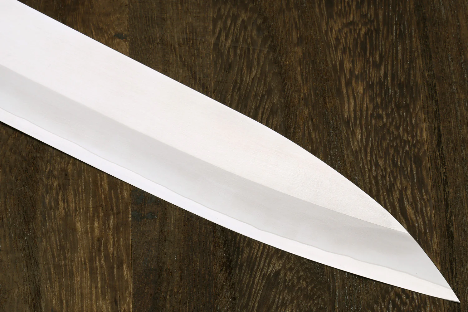 Yoshihiro High Speed Steel HAP40 Sujihiki Slicer with Triple Ring Ebony Handle (Blade Length 10.5" (270mm)) — Saya Cover Not Included - Image 4