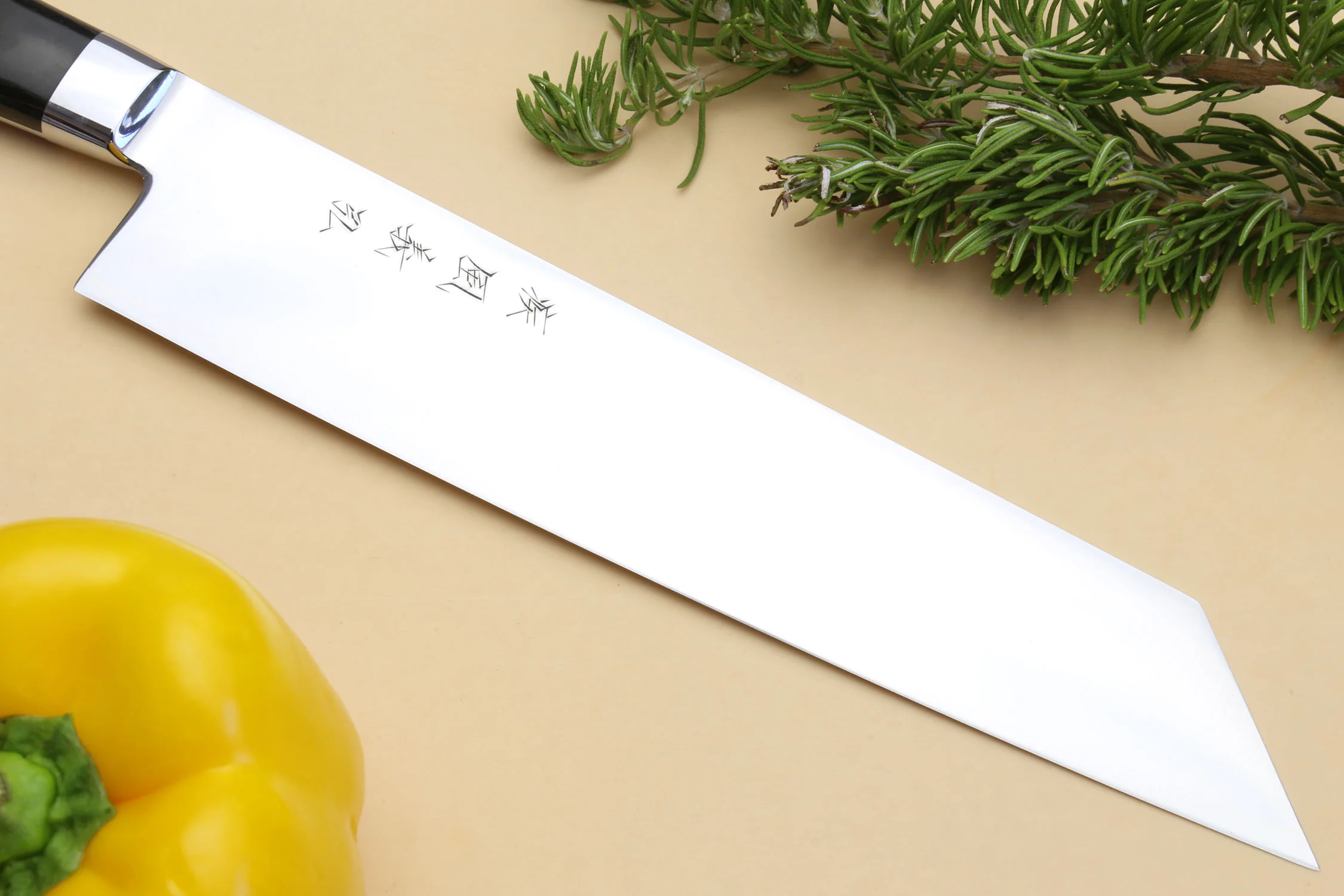 Yoshihiro High Speed Steel Kiritsuke Multipurpose Chefs Knife (Black Pakkawood Handle) - Image 5