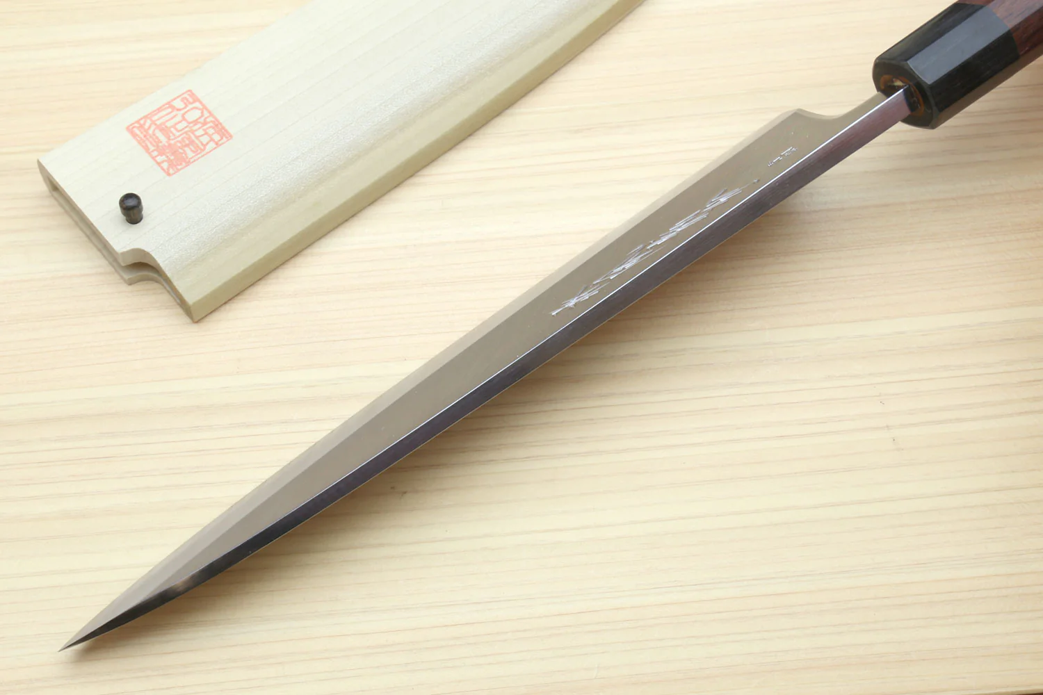 Yoshihiro Hongasumi Blue Steel Mioroshi Filet Sushi Sashimi Japanese Chef Knife with Rosewood Handle - Image 7