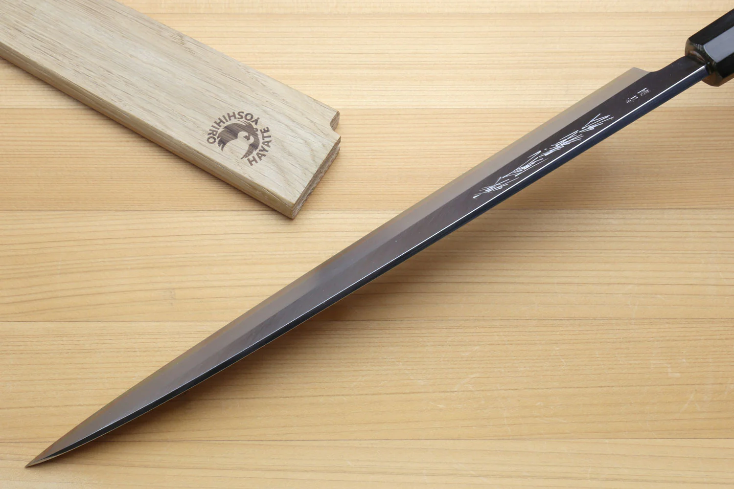 Yoshihiro Hongasumi Blue Steel Yanagi Sushi Sashimi Japanese Knife Magnolia Handle - Image 7