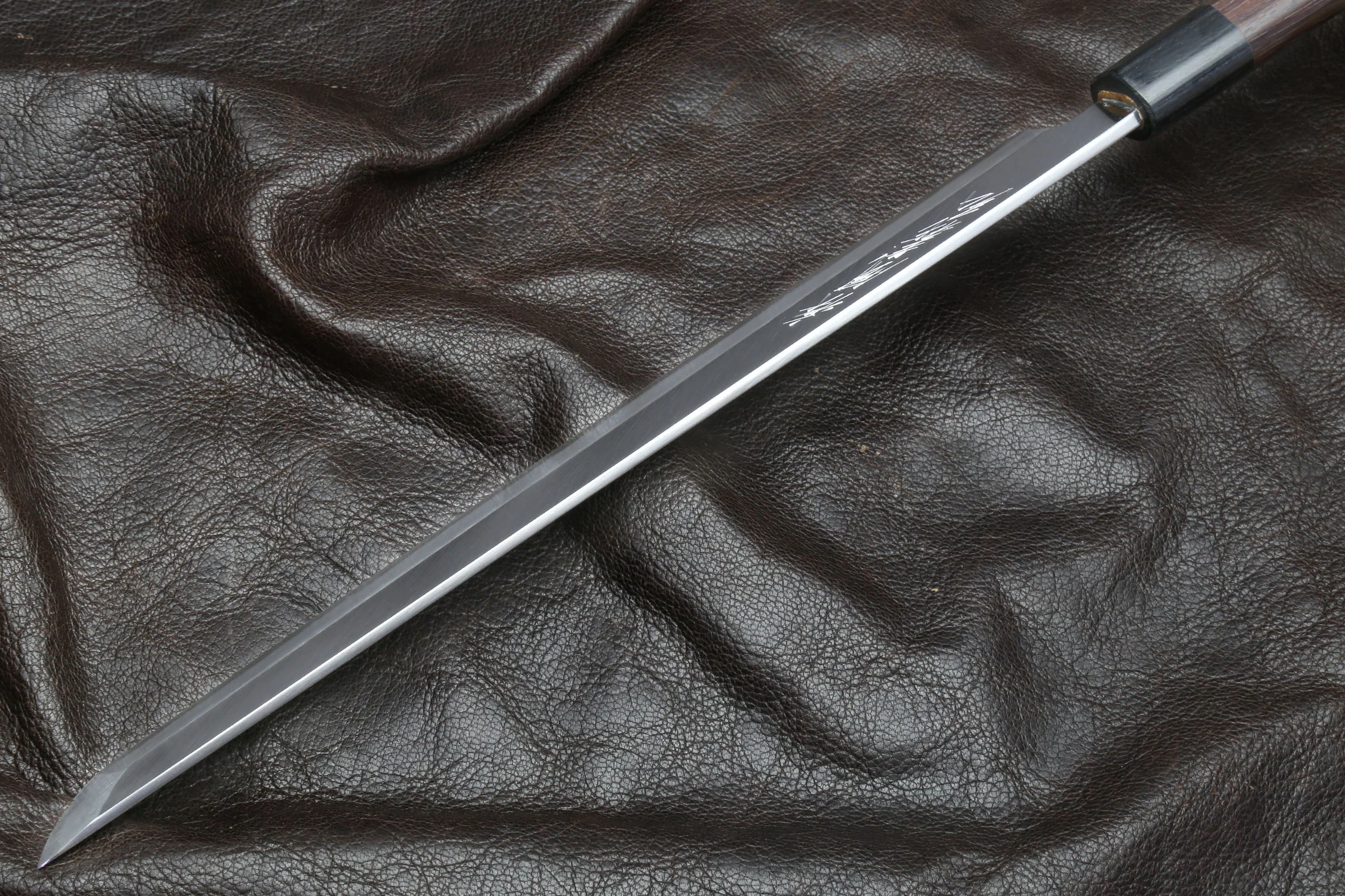 Yoshihiro Hongasumi White Steel Sakimaru Takobiki Sushi Sashimi Japanese Knife Rosewood Handle - Image 6