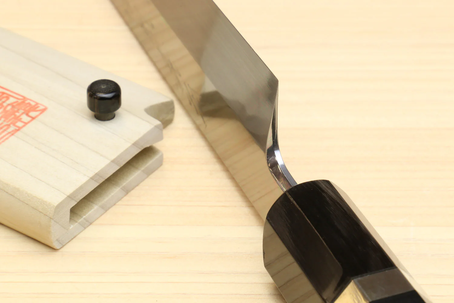 Yoshihiro Mizu Honyaki Mirror Finished Blue Steel Yanagi-Kiritsuke Sushi Sashimi Japanese Knife with Sterling Silver Ring Ebony Handle - Image 3
