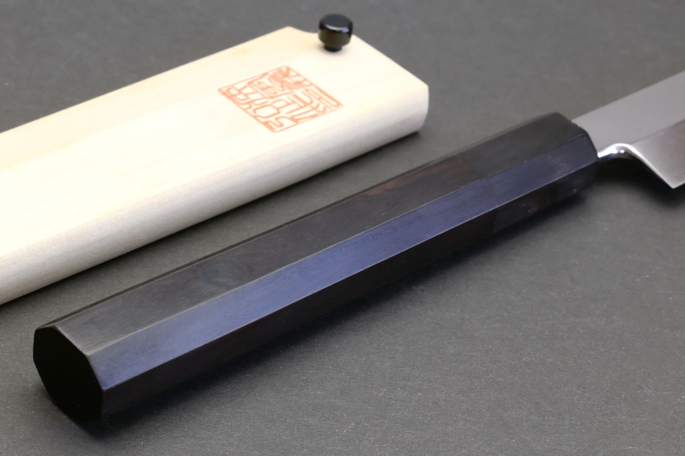 Yoshihiro Honyaki White Steel Sakimaru Takobiki Mirror Finished Sushi Sashimi Slicing Japanese Chef Knife Ebony Handle - Image 9