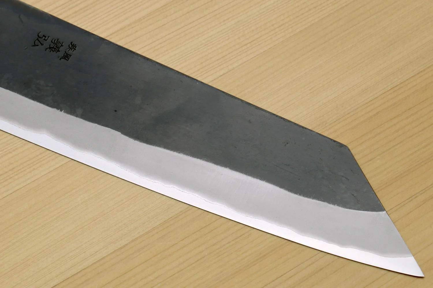 Yoshihiro Kurouchi Black-Forged Blue Steel Stainless Clad Kiritsuke Chef Knife Ebony wood Handle - Image 5
