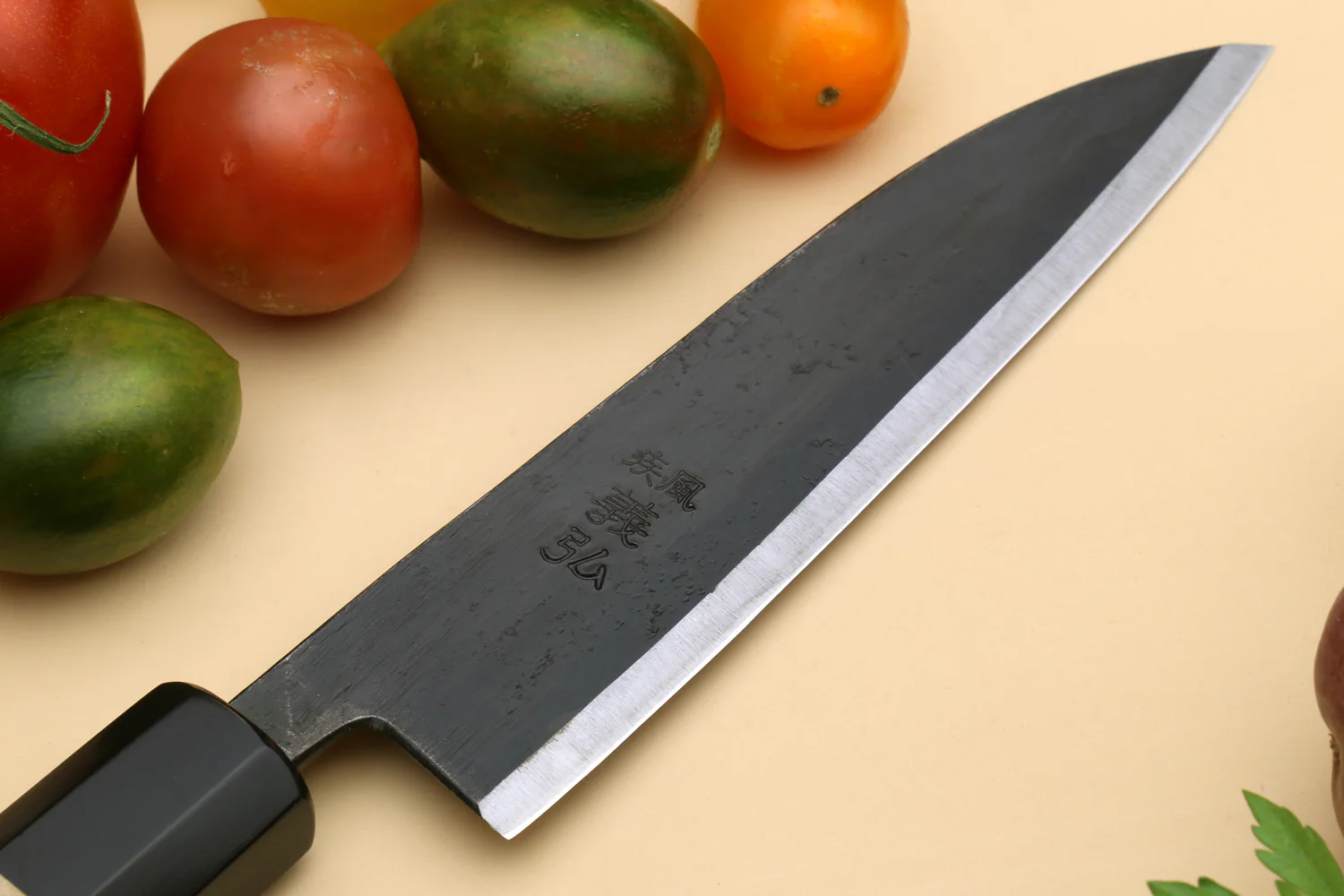 Yoshihiro Kurouchi High Carbon White Steel #2 Petty Utility Japanese Knife with Camphor Handle - Image 3