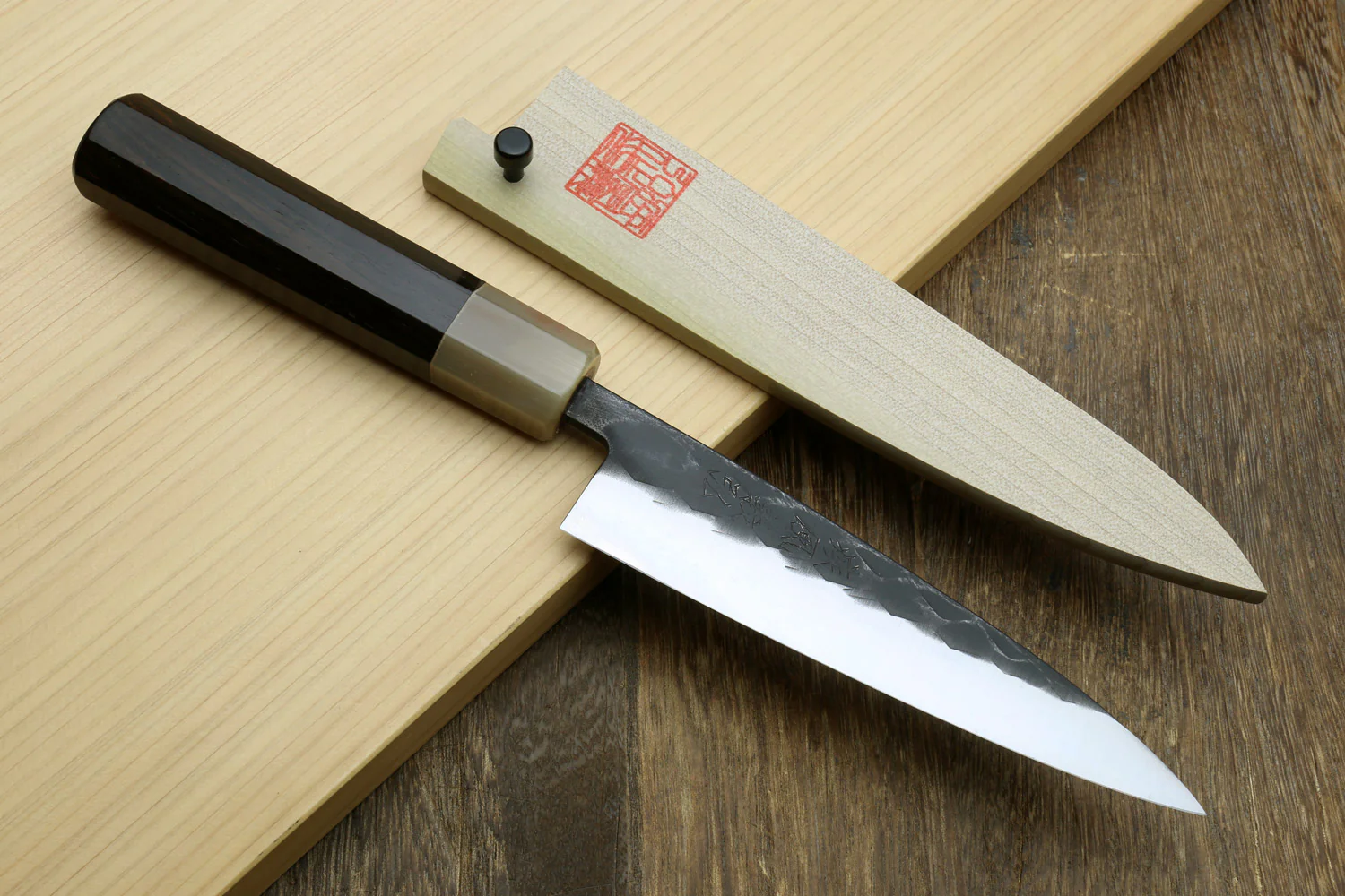 Yoshihiro Kurouchi Stainless Clad Nashiji High Performance SLD Santoku & Petty 2pc Knife Set - Image 3