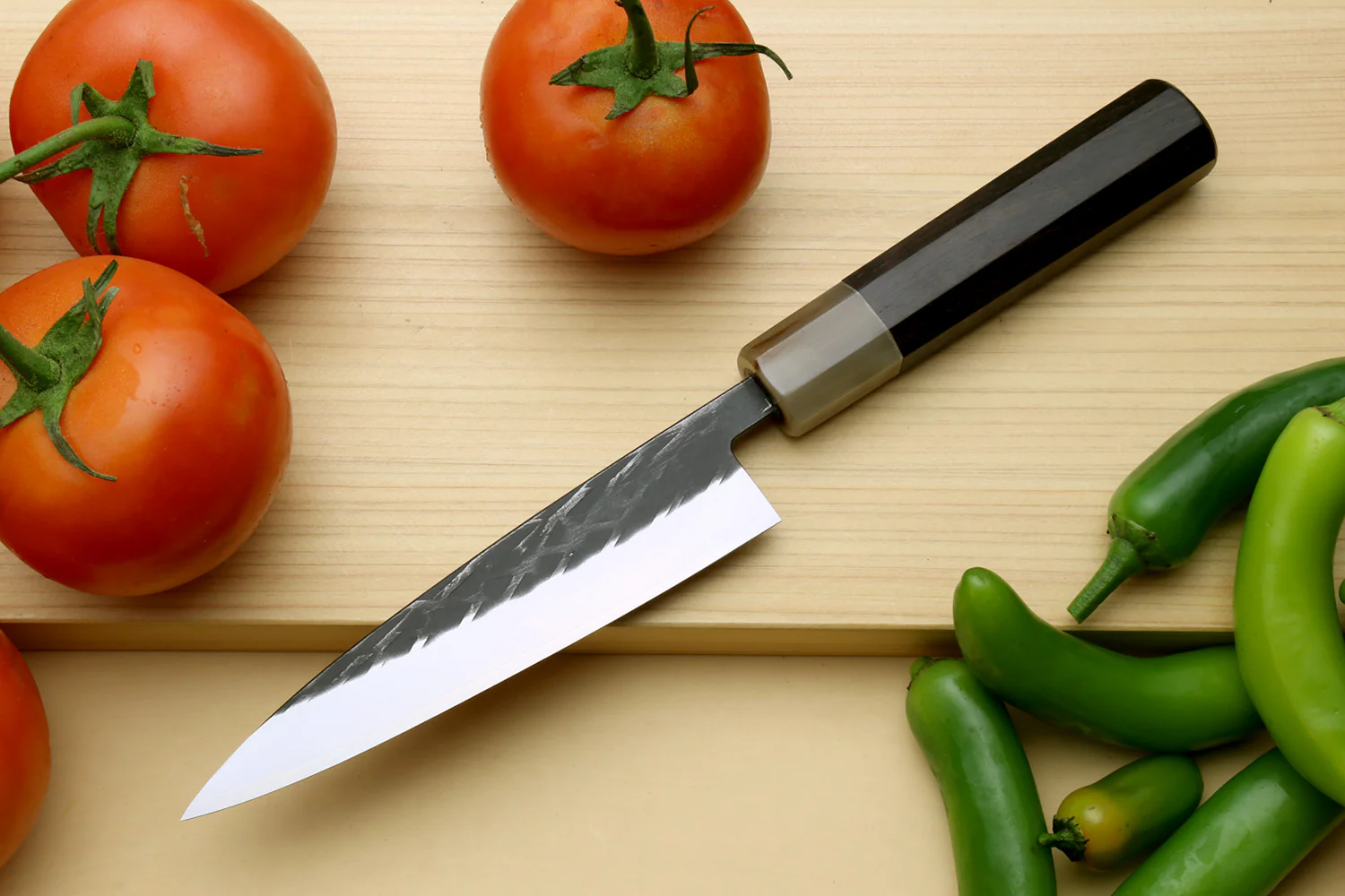 Yoshihiro Kurouchi Stainless Clad Nashiji High Performance SLD Santoku & Petty 2pc Knife Set - Image 6