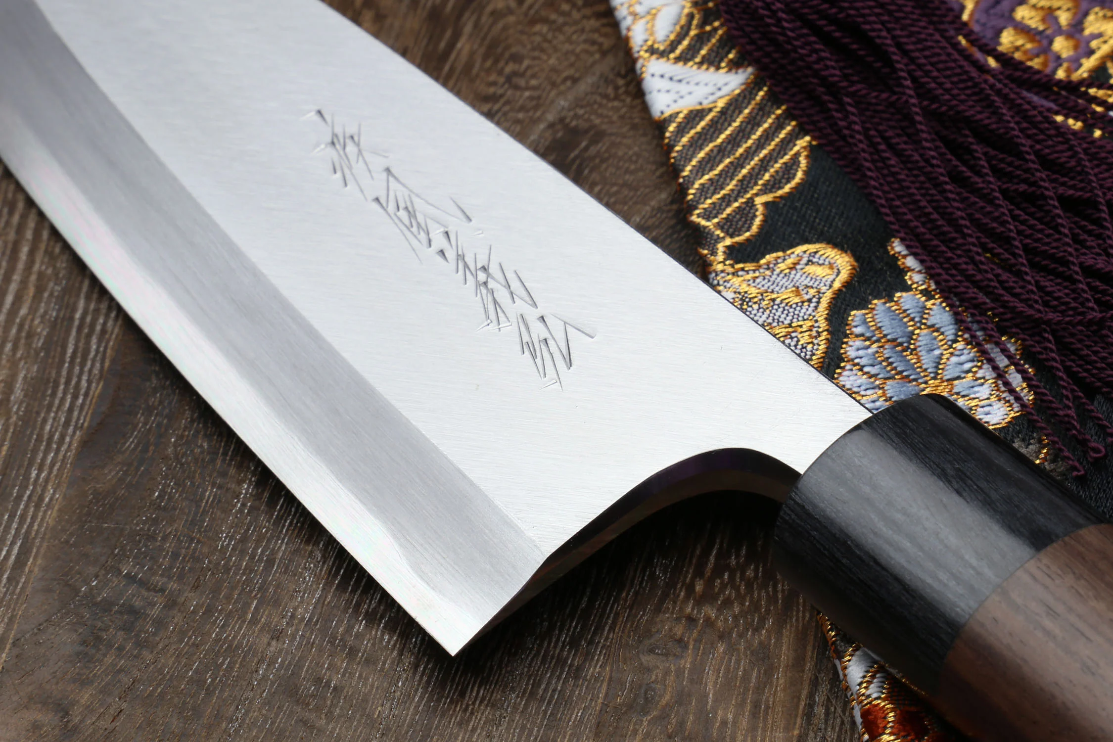 Yoshihiro Left Handed Kasumi White Steel Deba Fish Fillet Knife Shitan Handle - Image 3