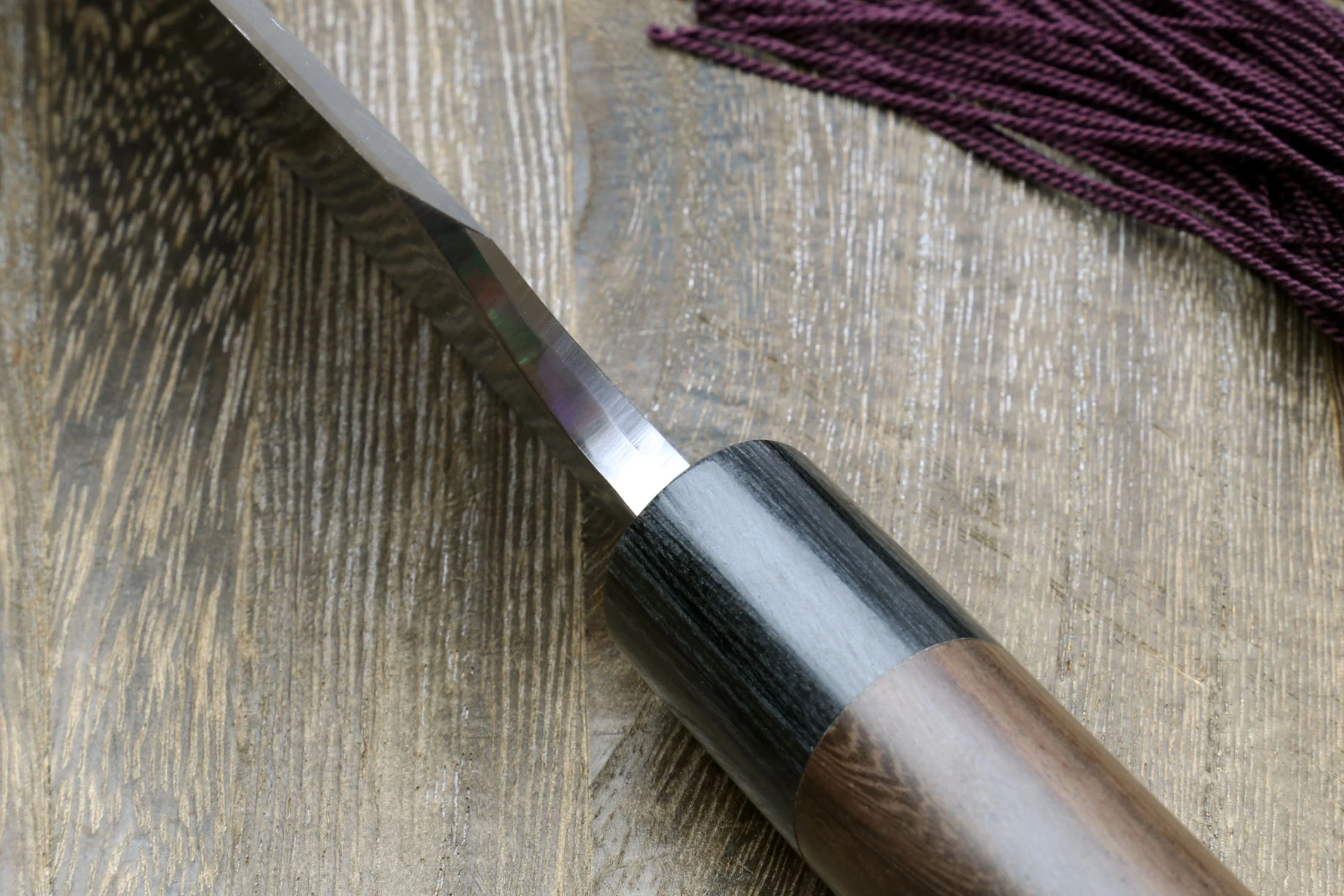 Yoshihiro Left Handed Kasumi White Steel Deba Fish Fillet Knife Shitan Handle - Image 5