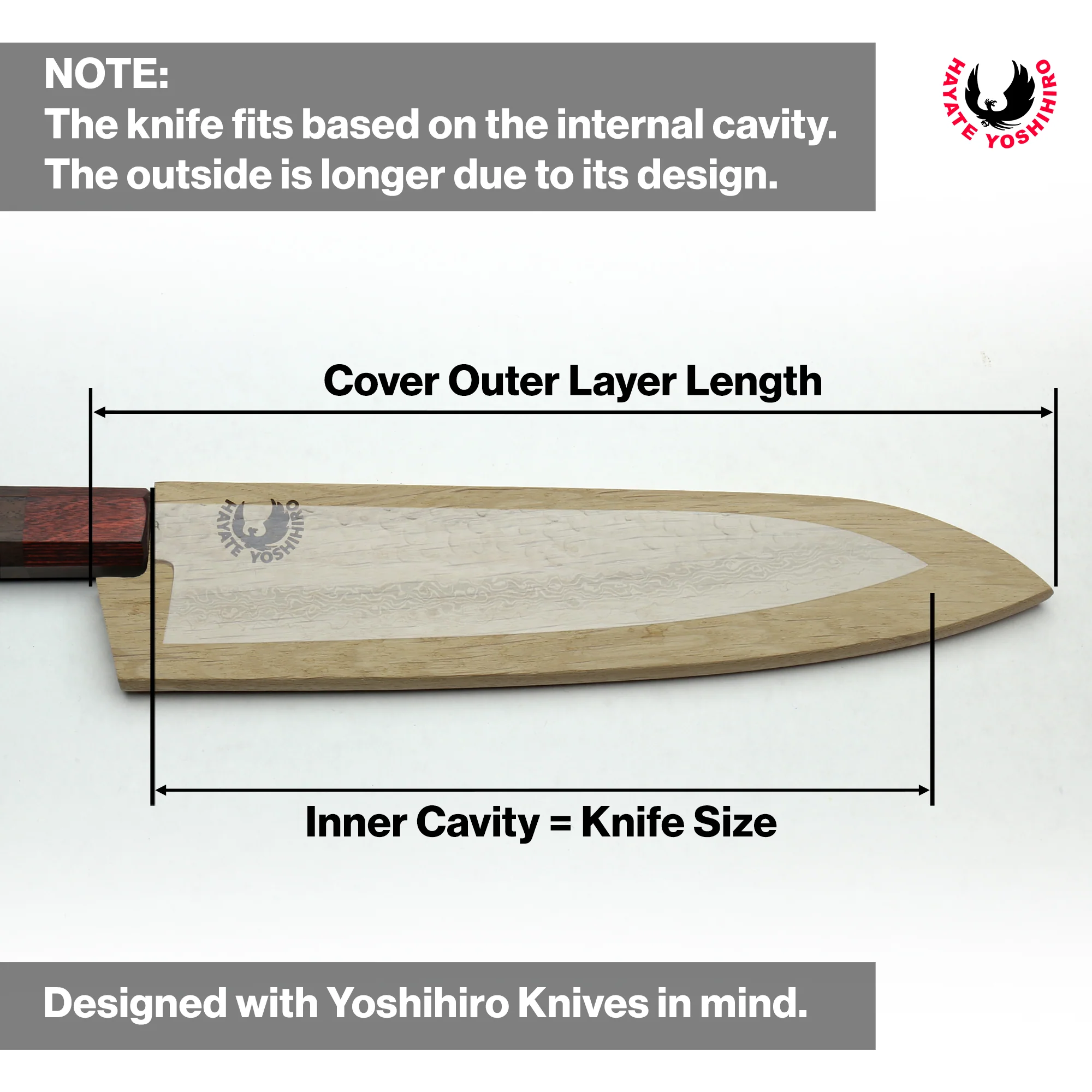 Yoshihiro Magnetic Oak Wood Saya Cover Blade Protector for Gyuto - Image 7