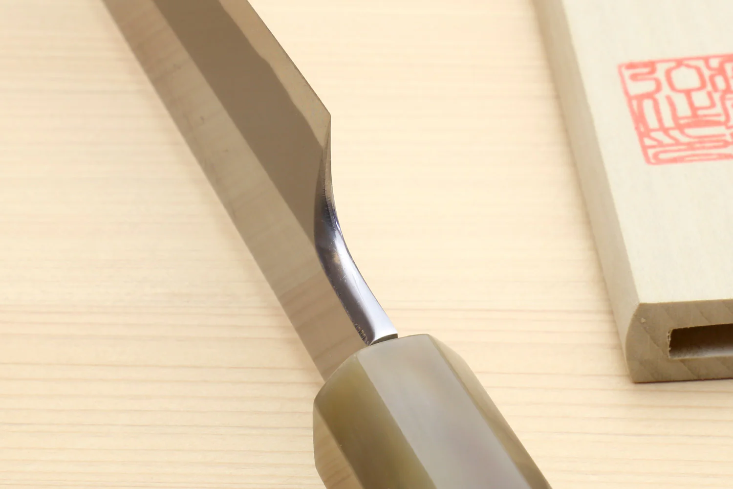 Yoshihiro Masashi Hongasumi White Steel Curved Sakimaru Takobiki Sushi Sashimi Japanese Knife Ebony Handle - Image 6
