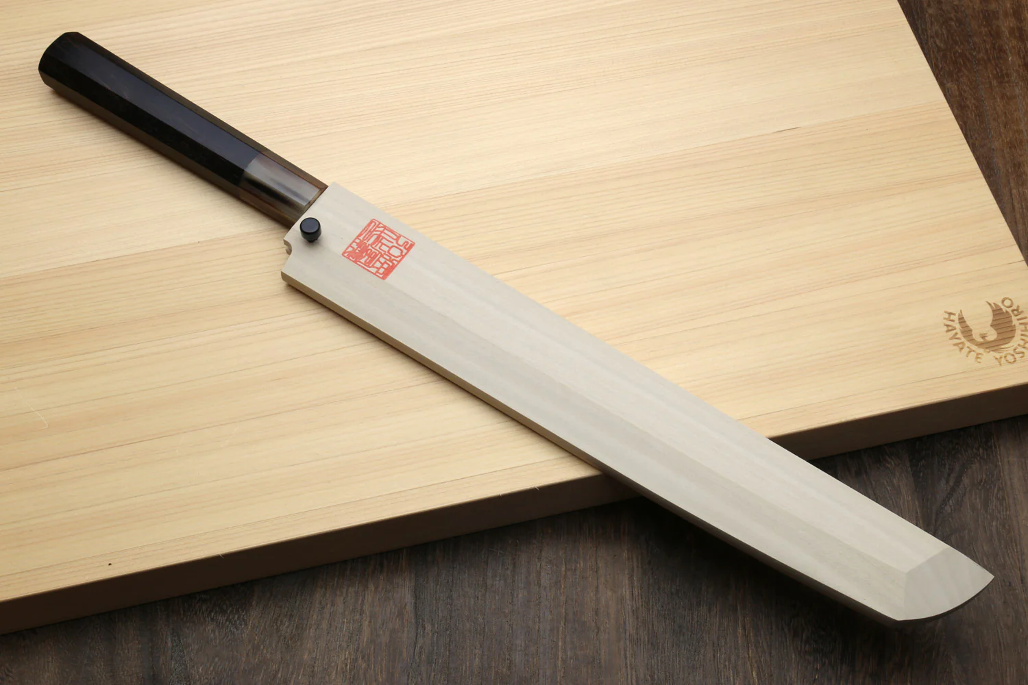 Yoshihiro Masashi Hongasumi White Steel Sakimaru Takobiki Sushi Sashimi Japanese Knife Ebony Handle - Image 8