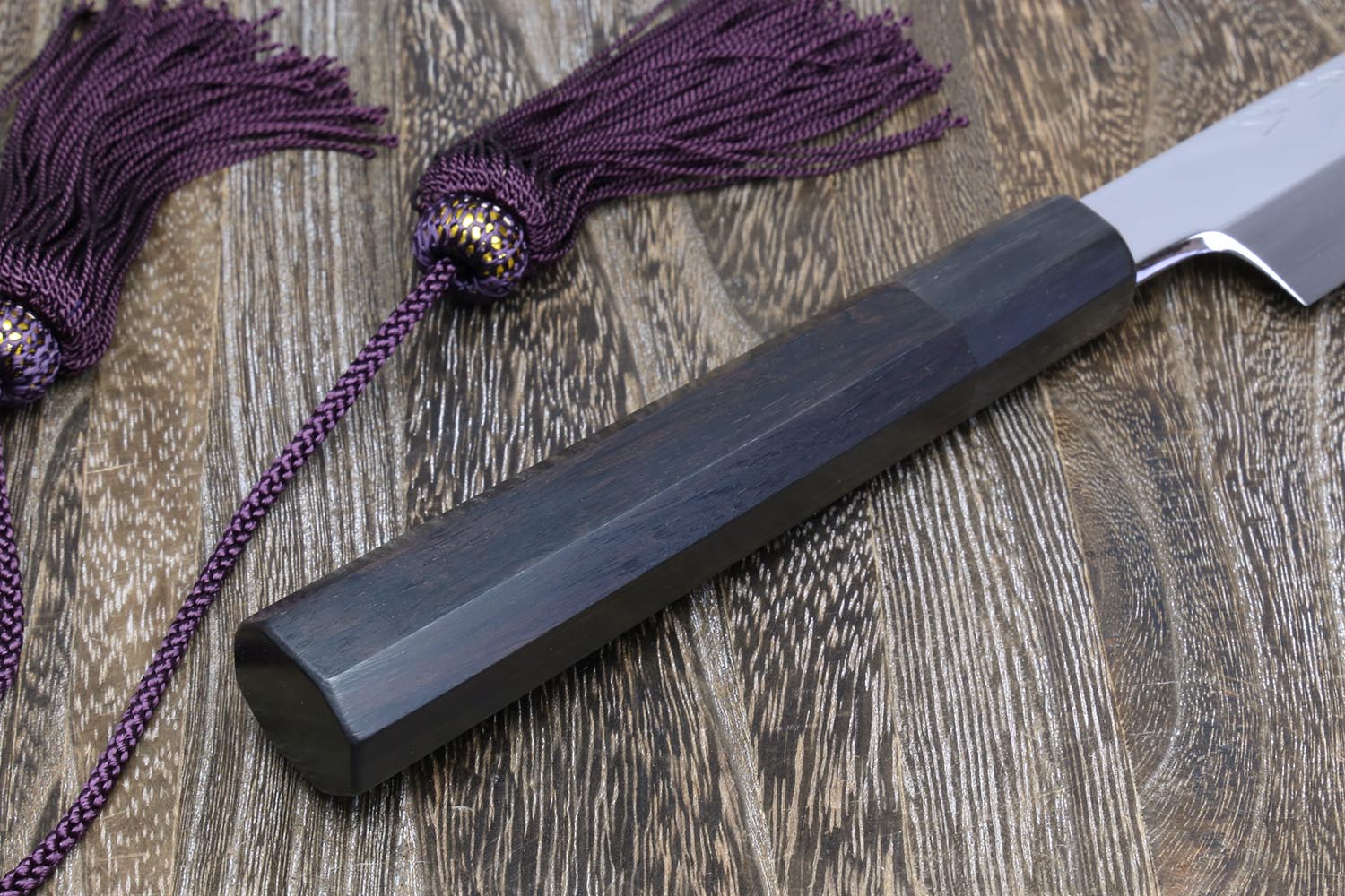 Yoshihiro Mizu Honyaki White Steel #1 Mirror-Finished Namiukashi Yanagi Ebony Handle - Image 8