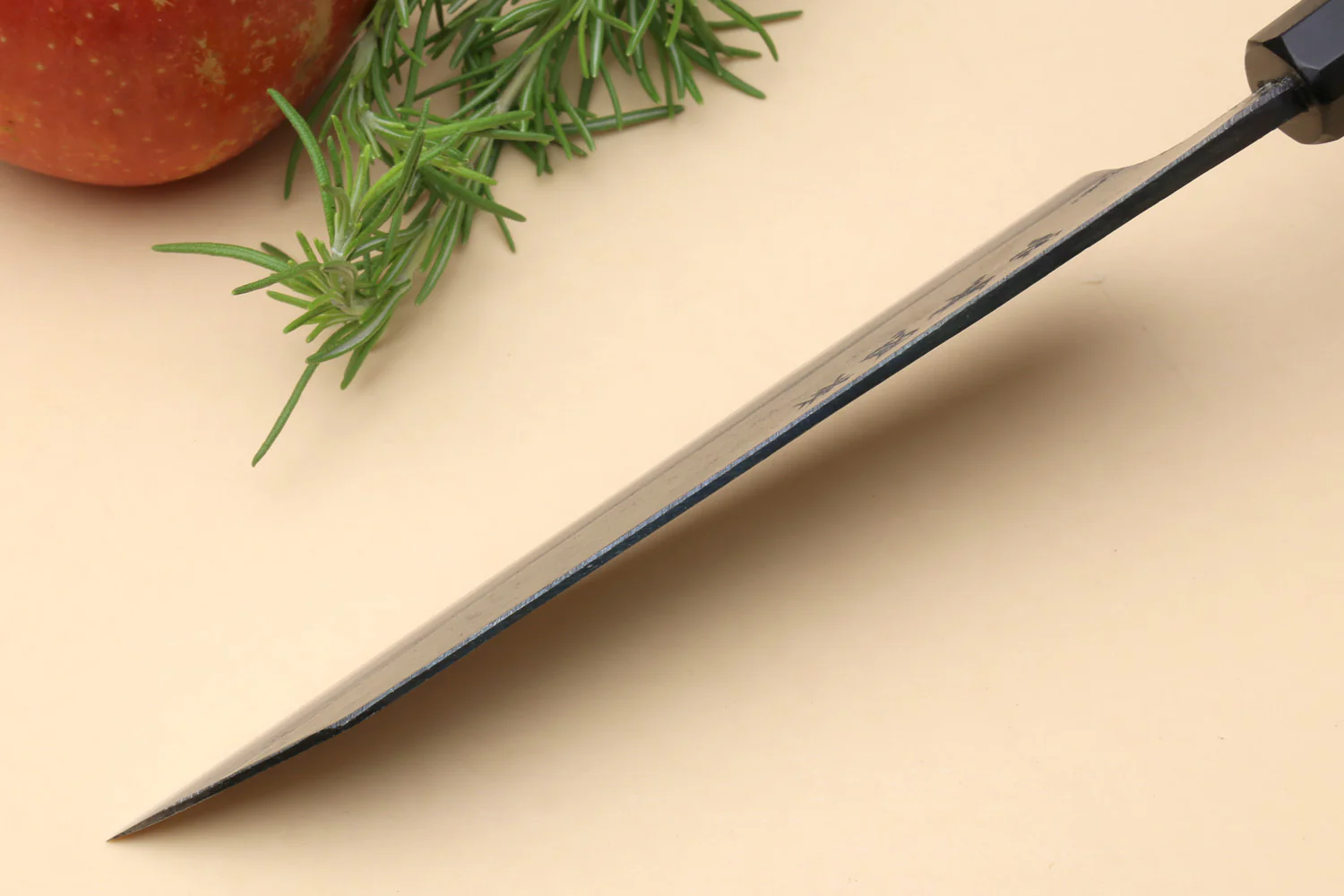 Yoshihiro Mizu Yaki Blue High Carbon Steel #1 Kurouchi Petty Kiritsuke Japanese Utility Knife Shitan Handle - Image 6