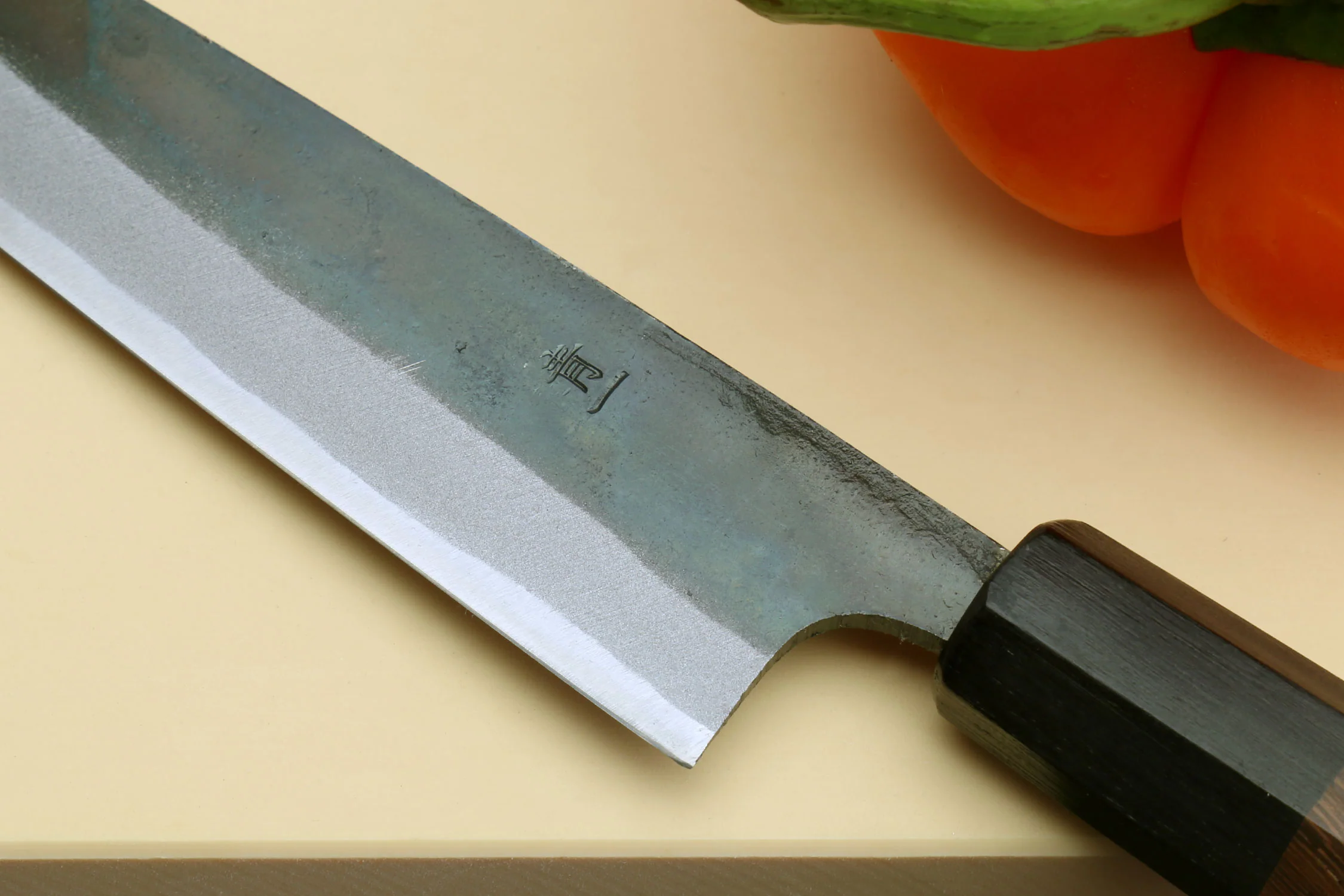 Yoshihiro Mizu Yaki Blue High Carbon Steel #1 Kurouchi Petty Japanese Utility Knife Shitan Handle - Image 5