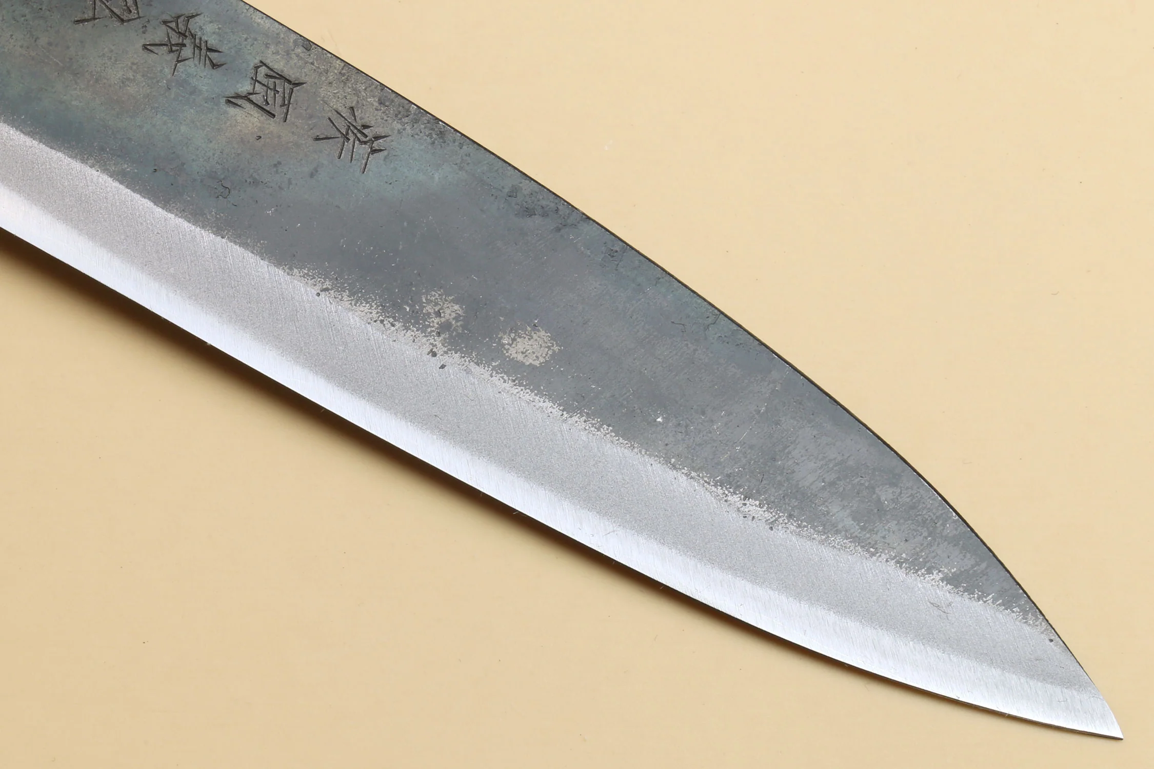 Yoshihiro Mizu Yaki Blue High Carbon Steel #1 Kurouchi Petty Japanese Utility Knife Shitan Handle - Image 6