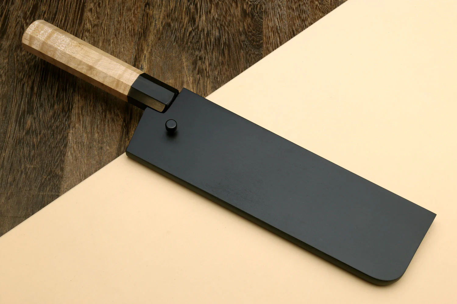 Yoshihiro Nashiji High Carbon White Steel MAZAKI Nakiri Japanese Vegetable Knife with Camphor Handle - Image 10