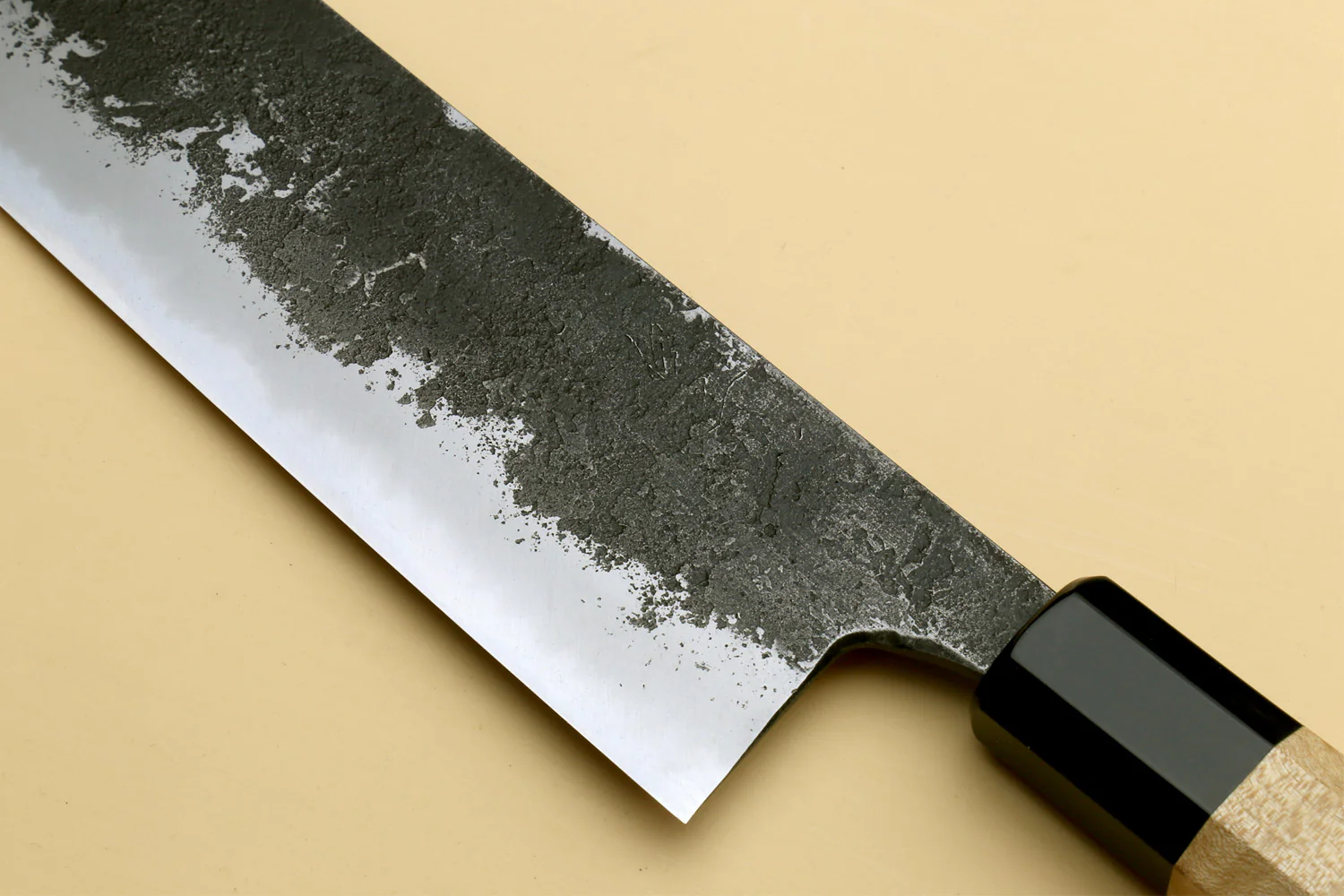 Yoshihiro Nashiji High Carbon White Steel MAZAKI Nakiri Japanese Vegetable Knife with Camphor Handle - Image 5