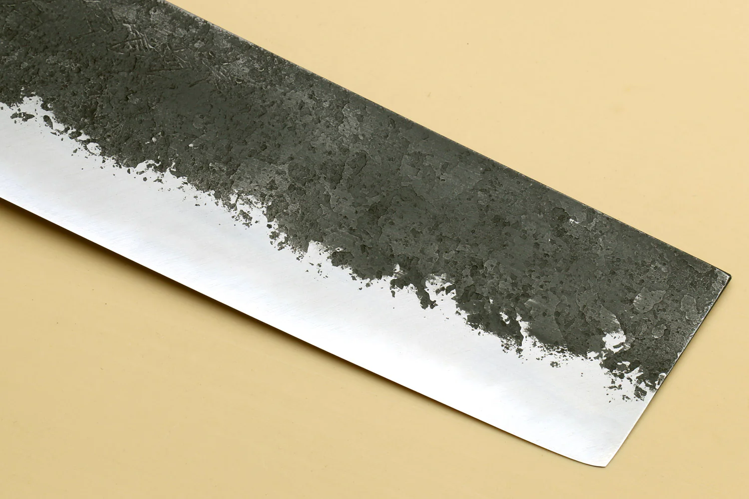 Yoshihiro Nashiji High Carbon White Steel MAZAKI Nakiri Japanese Vegetable Knife with Camphor Handle - Image 6