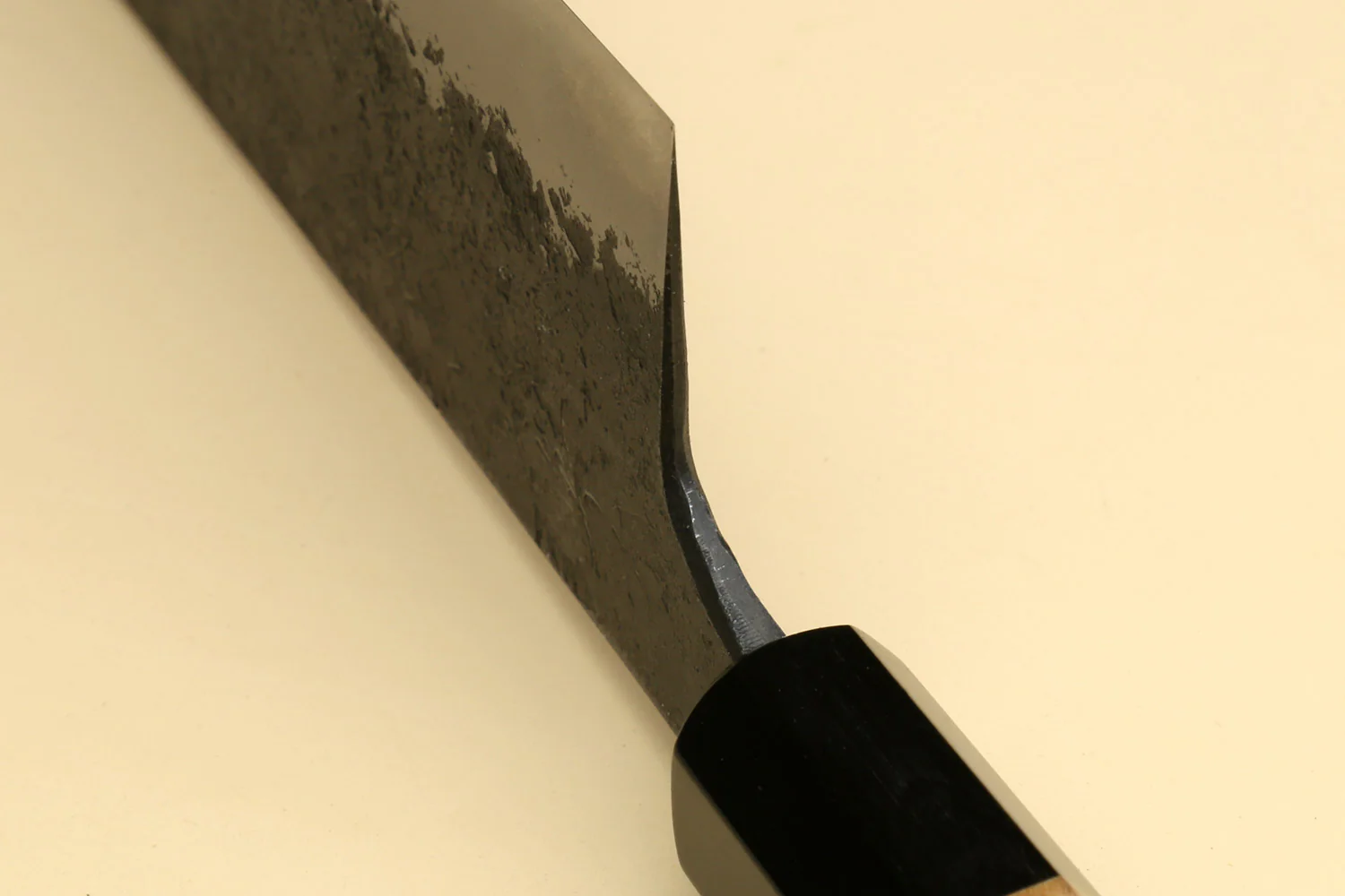 Yoshihiro Nashiji High Carbon White Steel MAZAKI Nakiri Japanese Vegetable Knife with Camphor Handle - Image 7