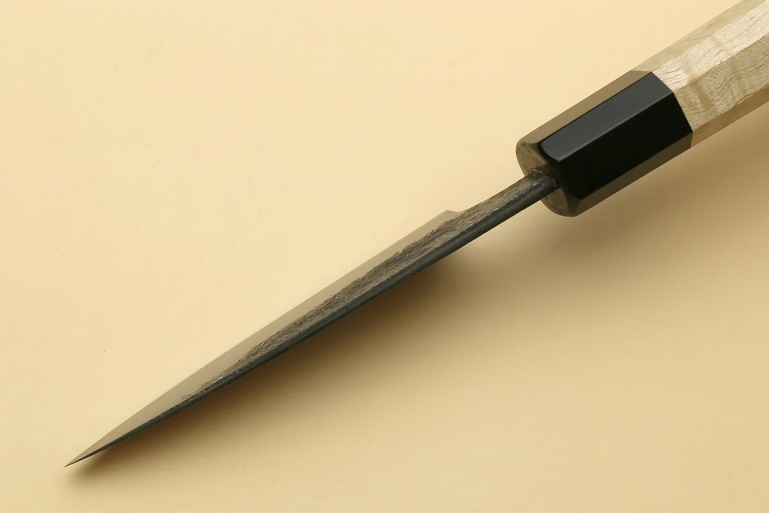 Yoshihiro Nashiji High Carbon White Steel MAZAKI Paring Japanese Peeling Knife 3.5" (90mm) with Camphor Handle - Image 6