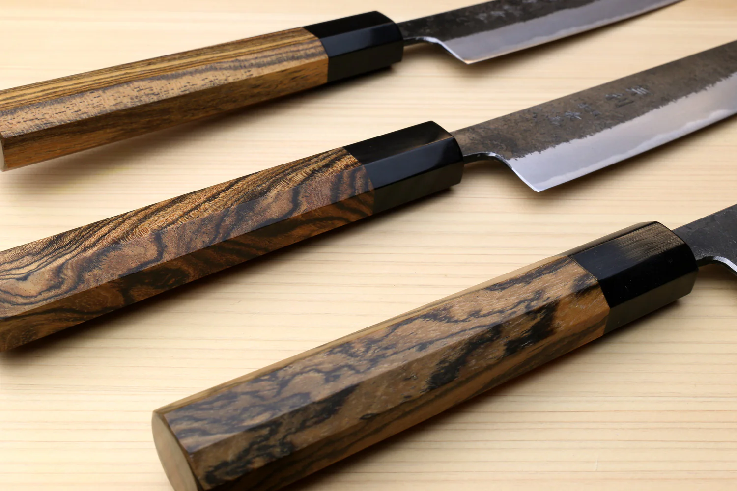 Yoshihiro Nashiji High Carbon White Steel #2 Sujihiki-Kiritsuke Japanese Slicer Knife with Cocobolo wood Handle - Image 8