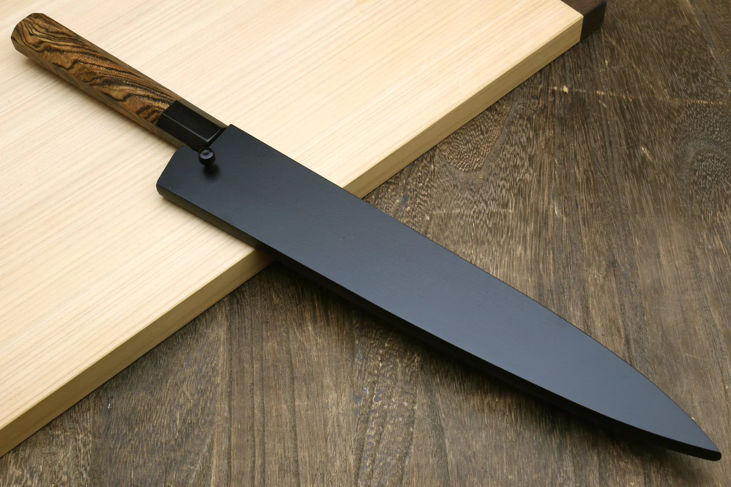 Yoshihiro Nashiji High Carbon White Steel #2 Sujihiki-Kiritsuke Japanese Slicer Knife with Cocobolo wood Handle - Image 9