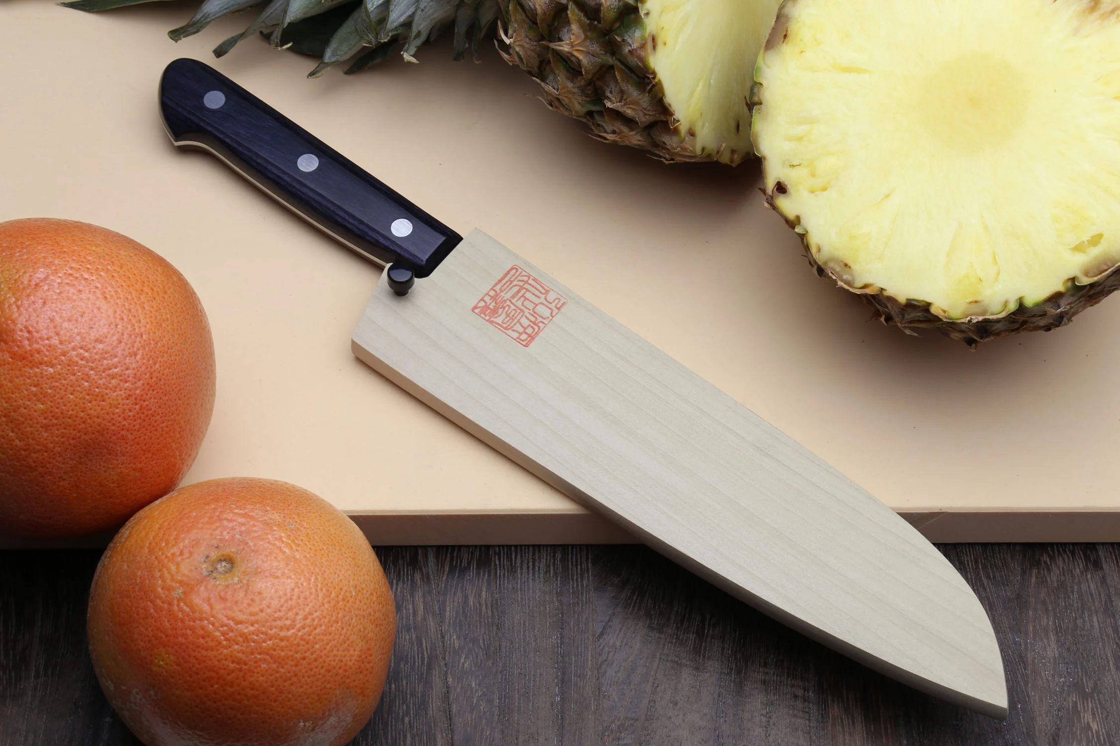 Yoshihiro Stainless Clad Nashiji Ginsan High Carbon Stain Resistant Steel Santoku Multipurpose Knife - Image 9