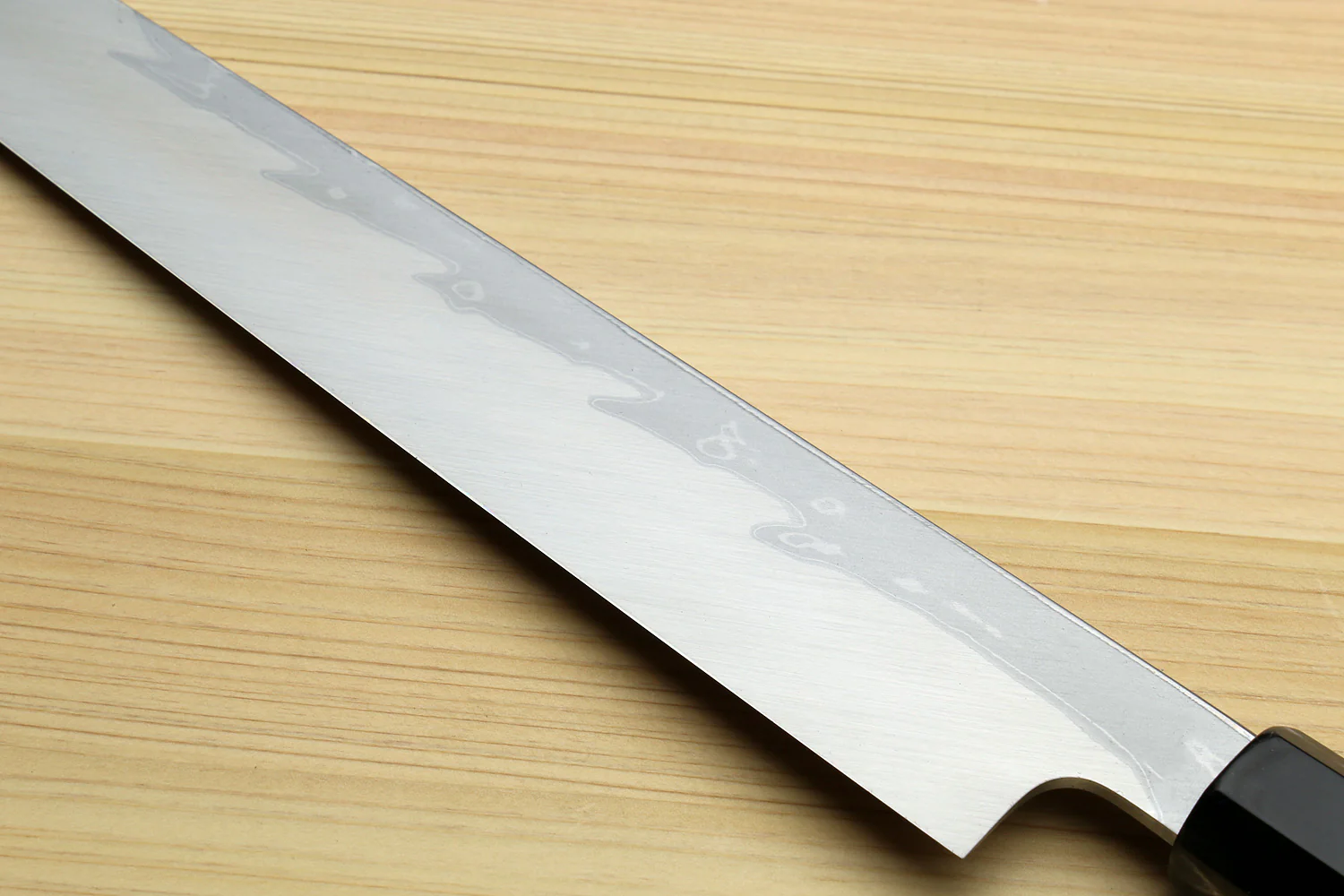 Yoshihiro Suminagashi Blue Steel #1 Yanagi Sushi Sashimi Japanese Knife Ebony Handle - Image 2