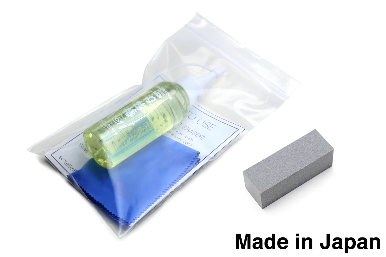 Yoshihiro Tsubaki Oil 3.4 oz & Large Sabitori Rust Eraser Set (6.5cm x 2.2cm x 2.2cm) - Image 3