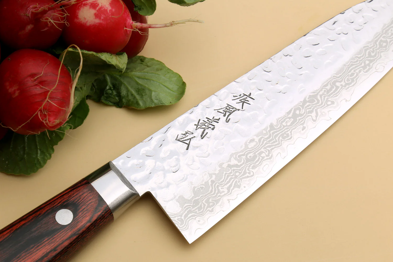Yoshihiro VG-10 16 Layer Hammered Damascus Stainless Steel Santoku Chef knife - Image 5