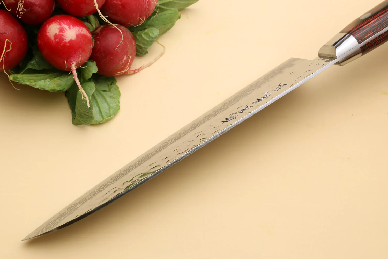 Yoshihiro VG-10 16 Layer Hammered Damascus Stainless Steel Santoku Chef knife - Image 8