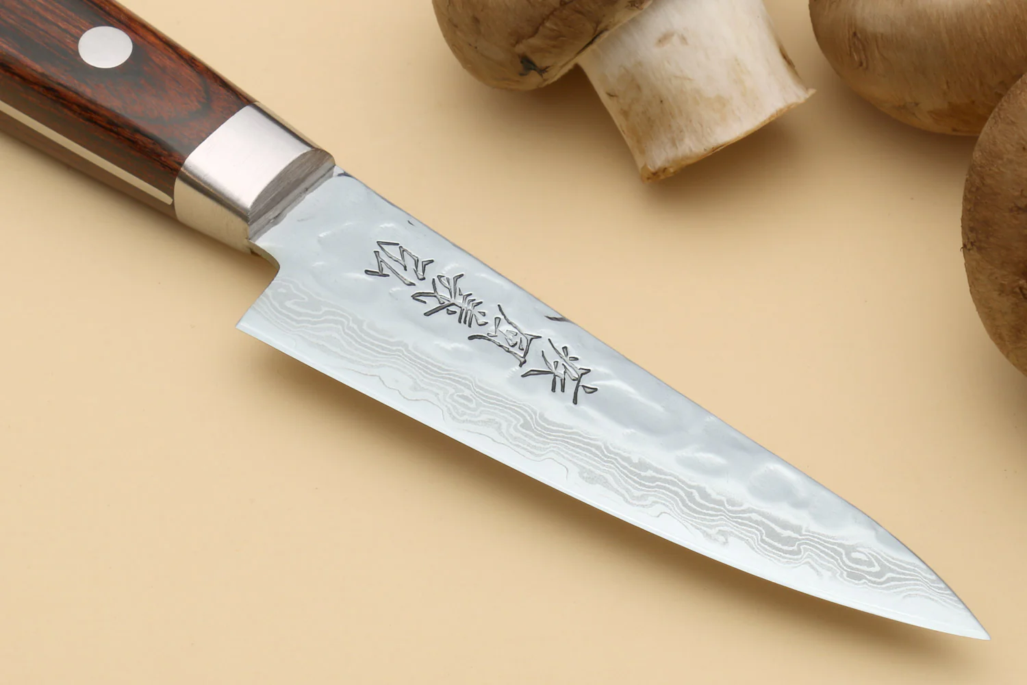 Yoshihiro VG-10 16 Layer Hammered Damascus Stainless Steel Paring Knife 3.2" - Image 4