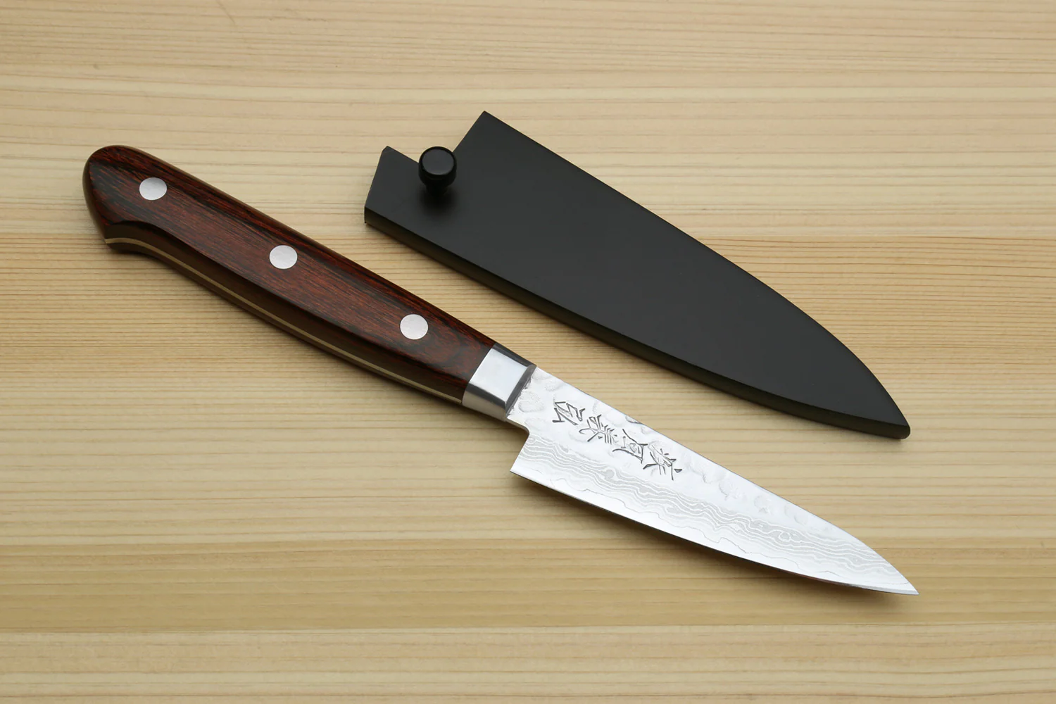 Yoshihiro VG-10 16 Layer Hammered Damascus Stainless Steel Paring Knife 3.2" - Image 9