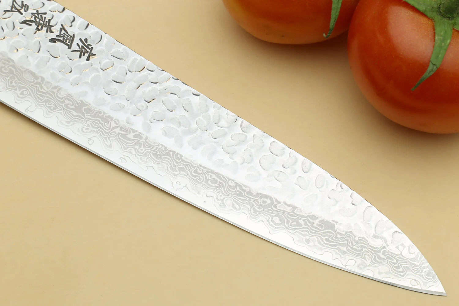 Yoshihiro VG-10 46 Layers Hammered Damascus Gyuto Japanese Chefs Knife (Octagonal Ambrosia Handle) - Image 4