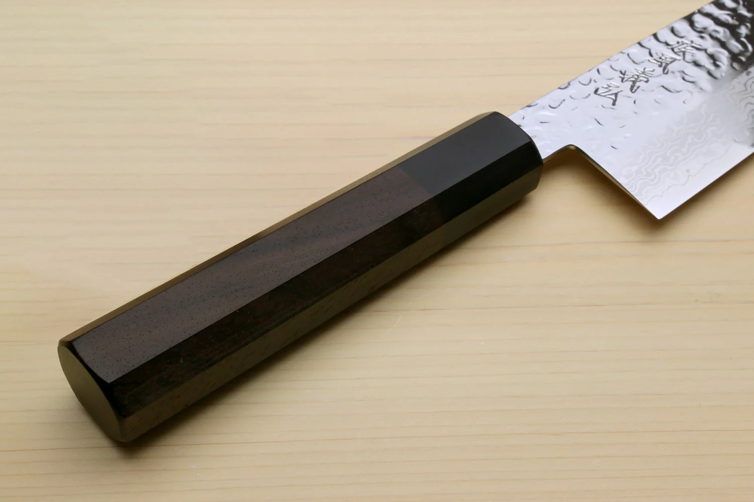 Yoshihiro VG-10 46 Layers Hammered Damascus Kiritsuke Multipurpose Japanese Chefs Knife (Octagonal Shitan Rosewood Handle) - Image 8